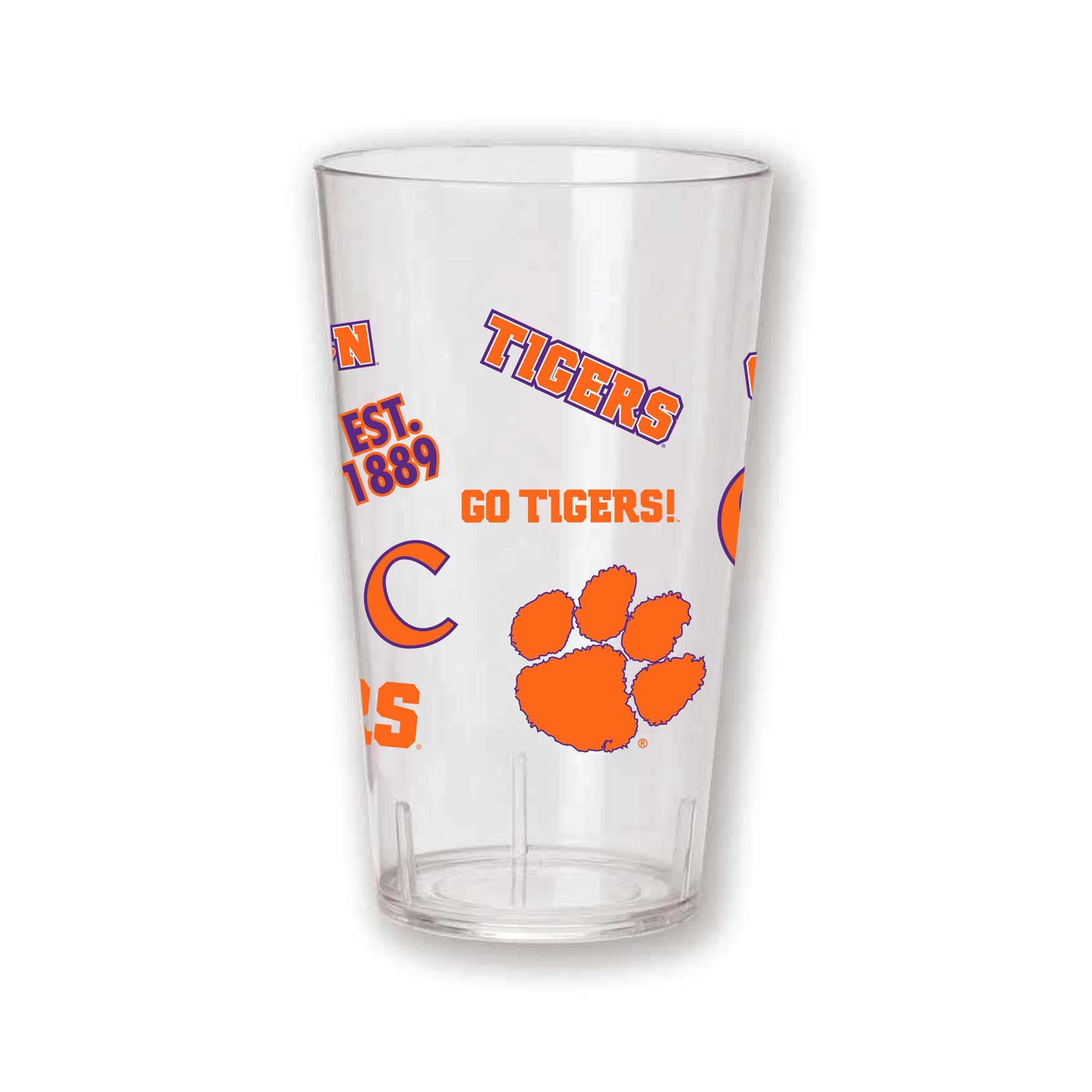 Set of 4 Clemson Tigers 24oz Tritan Tumblers