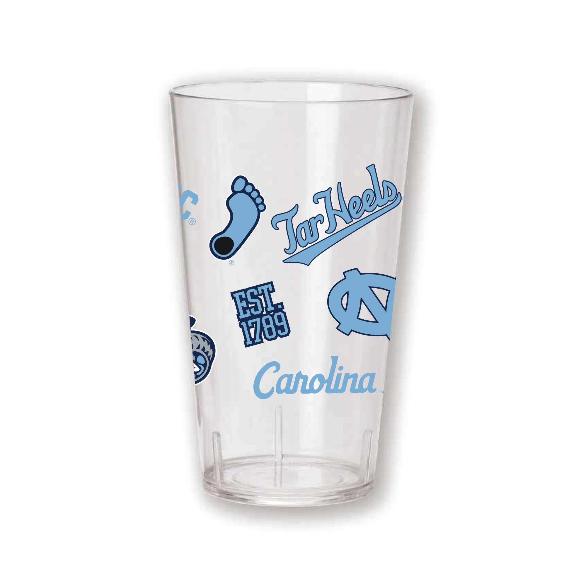 Set of 4 North Carolina Tar Heels  24oz Tritan Tumblers