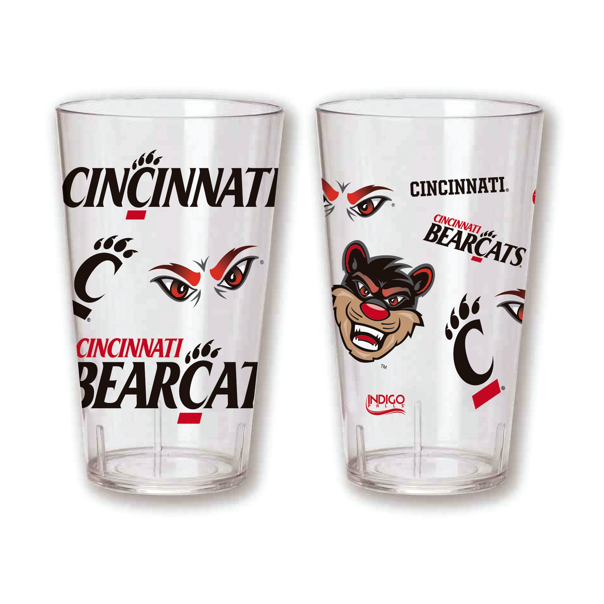 Set of 4- 24 oz CINCINNATI BEARCAT MEDLEY Tritan