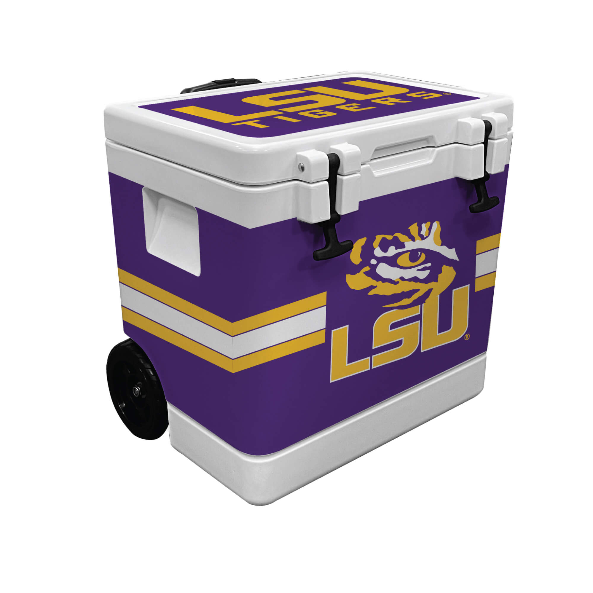 37qt LSU Tigers Rotomolded Wheeled Cooler