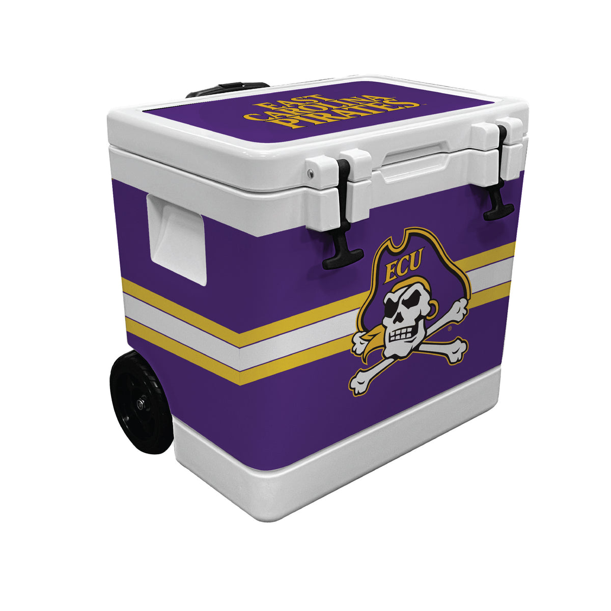 37QT East Carolina Pirates Rotomolded Wheeled Cooler - Indigo Falls