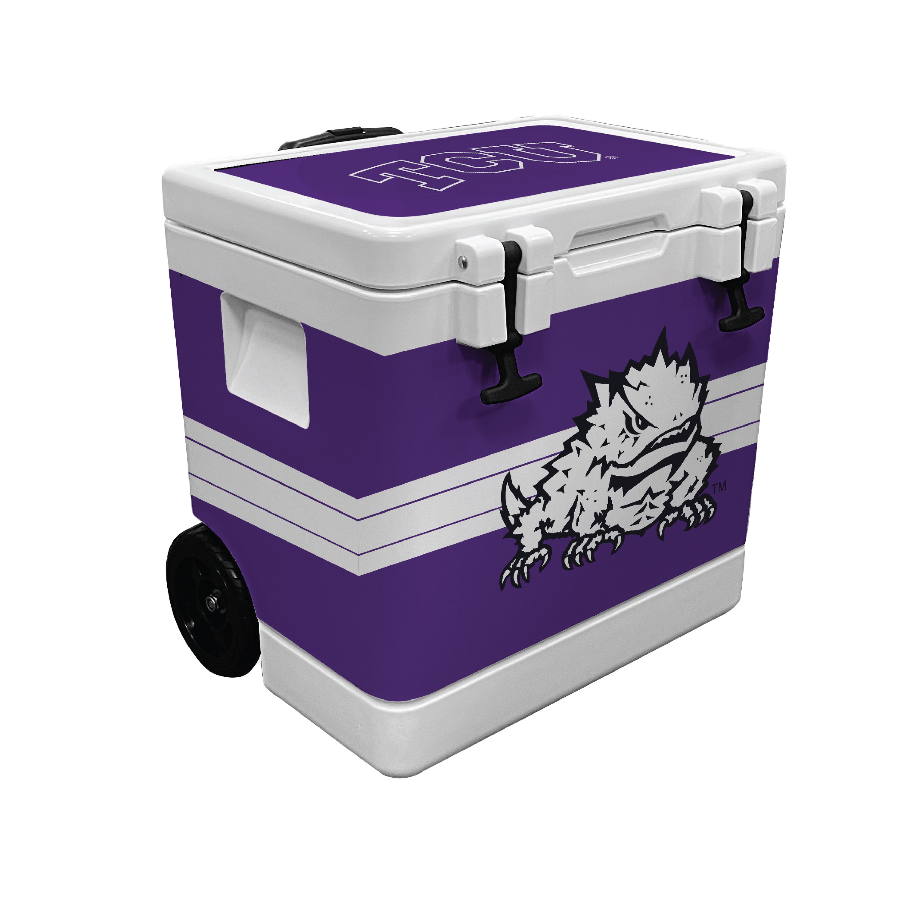 37QT TCU Horned Frogs Rotomolded Wheeled Cooler