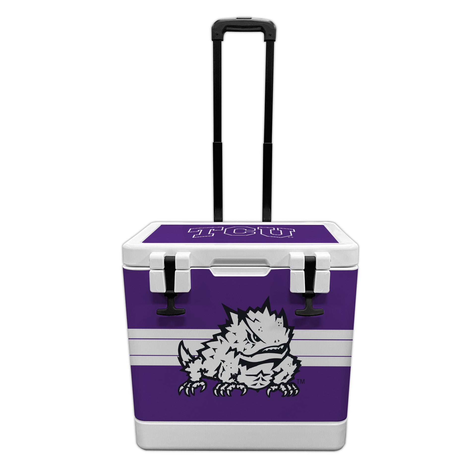 37QT TCU Horned Frogs Rotomolded Wheeled Cooler