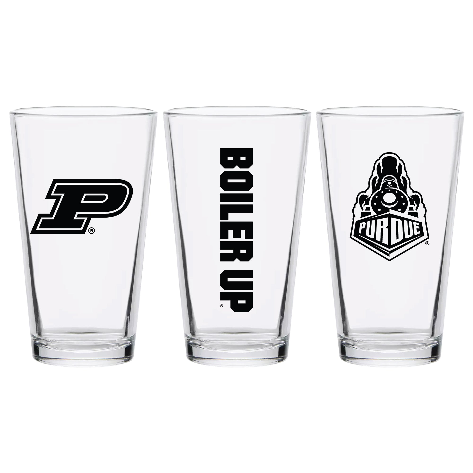 Set of 2 Purdue Boilermakers College Vault Sketch 16oz Pints