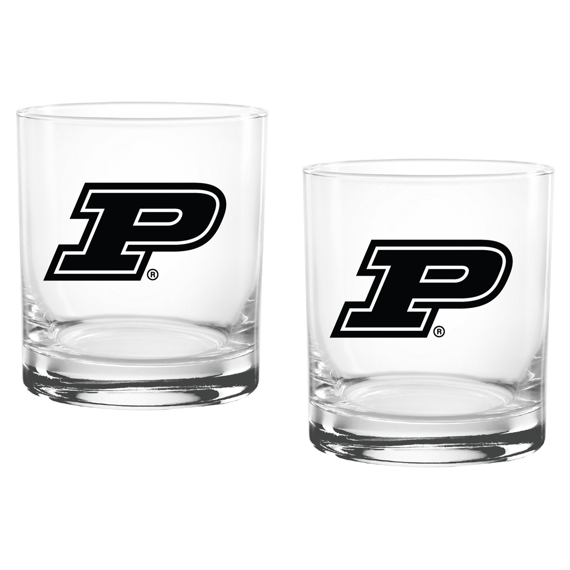 Set of 2 Purdue Boilermakers College Vault Sketch 14oz Rocks Glasses