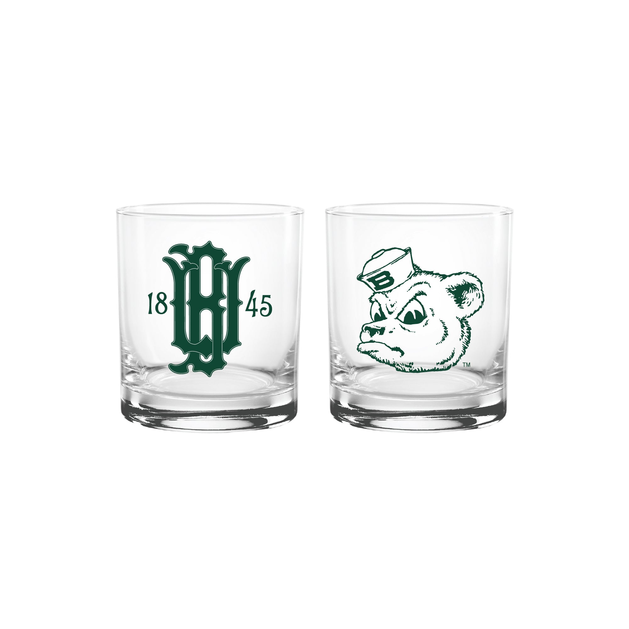 Set of 2 Baylor Bears College Vault Sketch 14oz Rocks Glasses