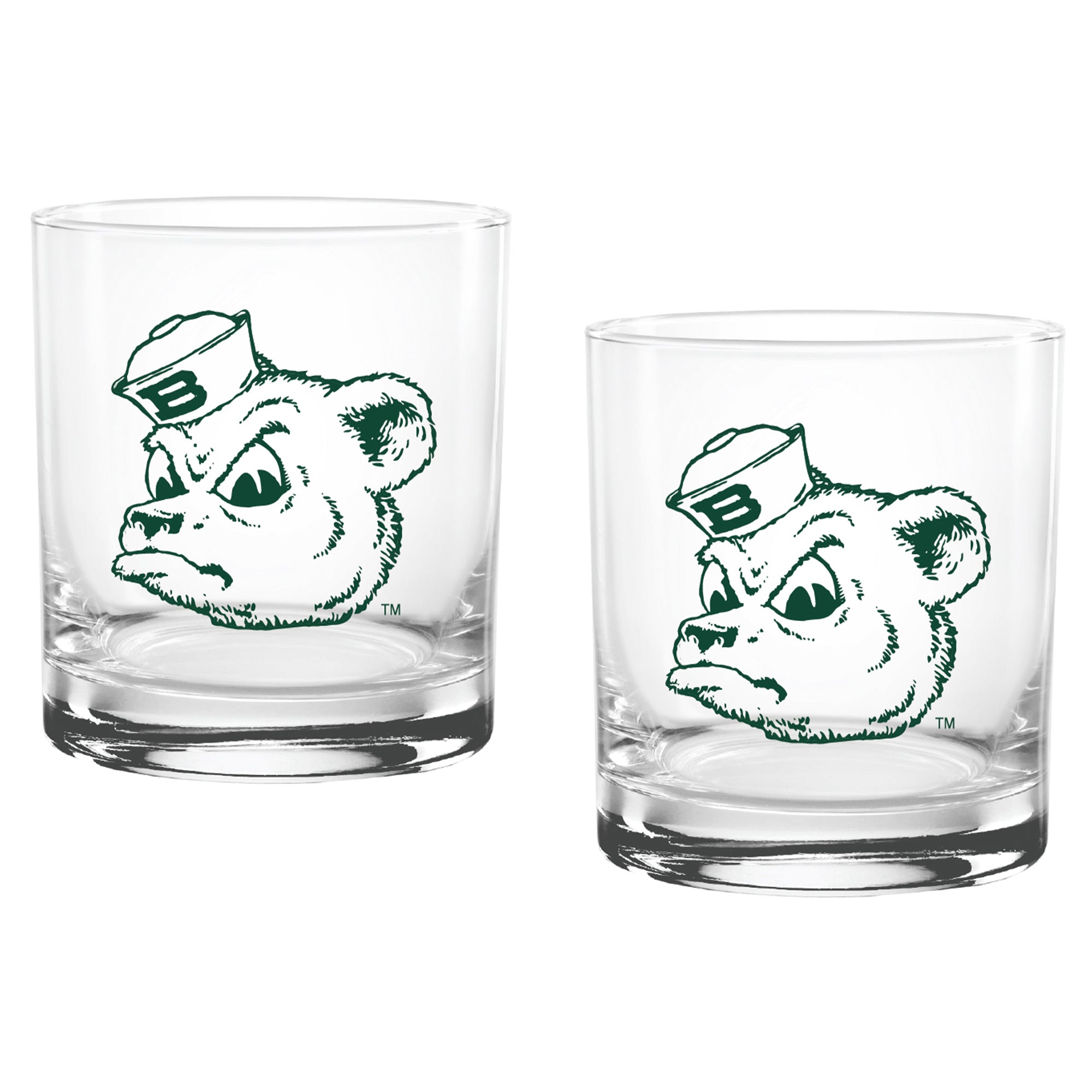 Set of 2 Baylor Bears College Vault Sketch 14oz Rocks Glasses