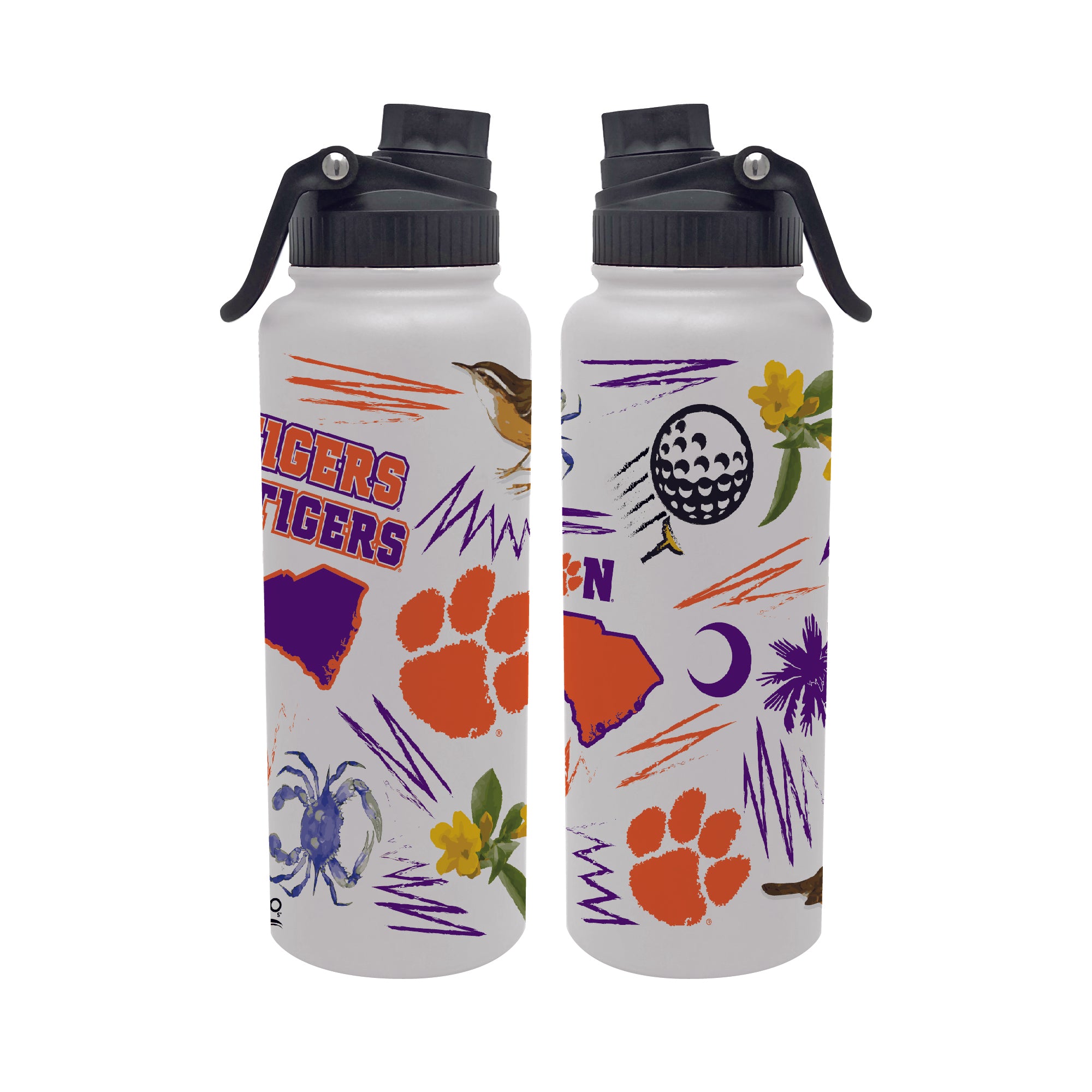 34oz Clemson Tigers Local Aqua Bottle