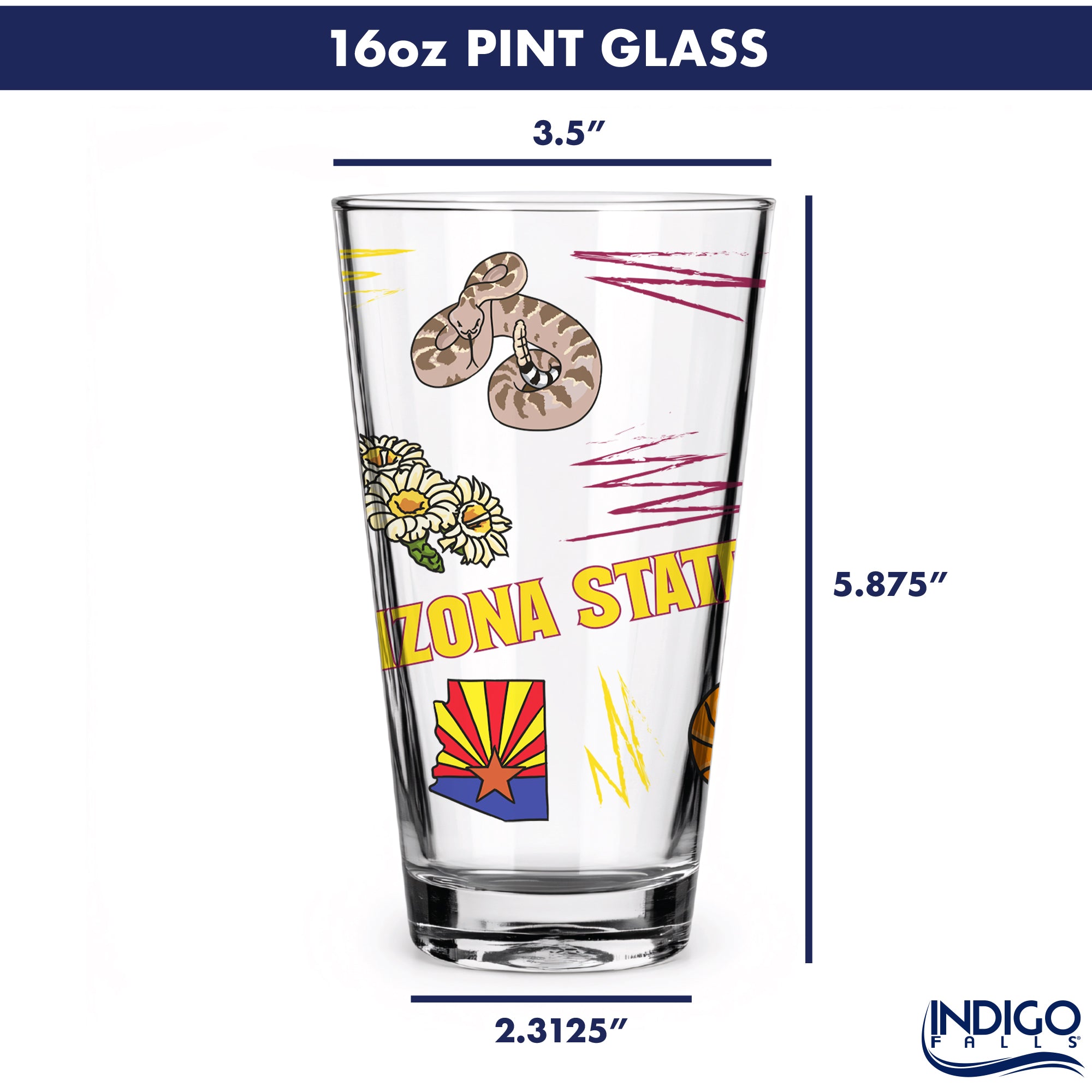Set of 2 Arizona State Sun Devils Local 16oz Pints