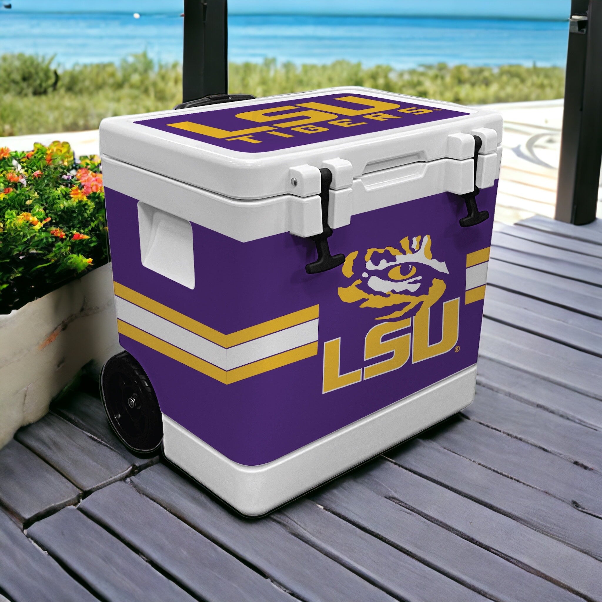 37qt LSU Tigers Rotomolded Wheeled Cooler