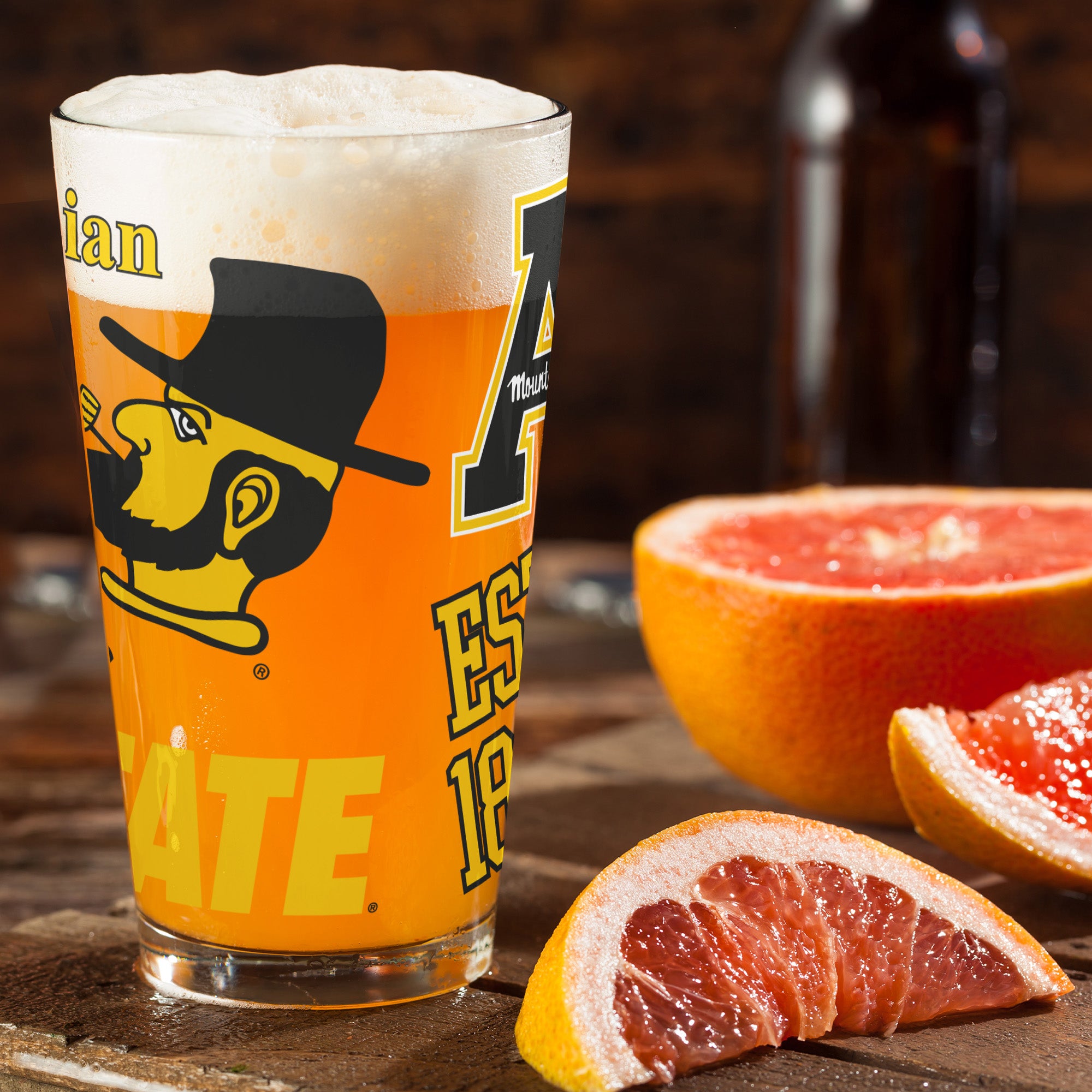 Set of 2 App State Mountaineers 16oz Medley Pint Glasses