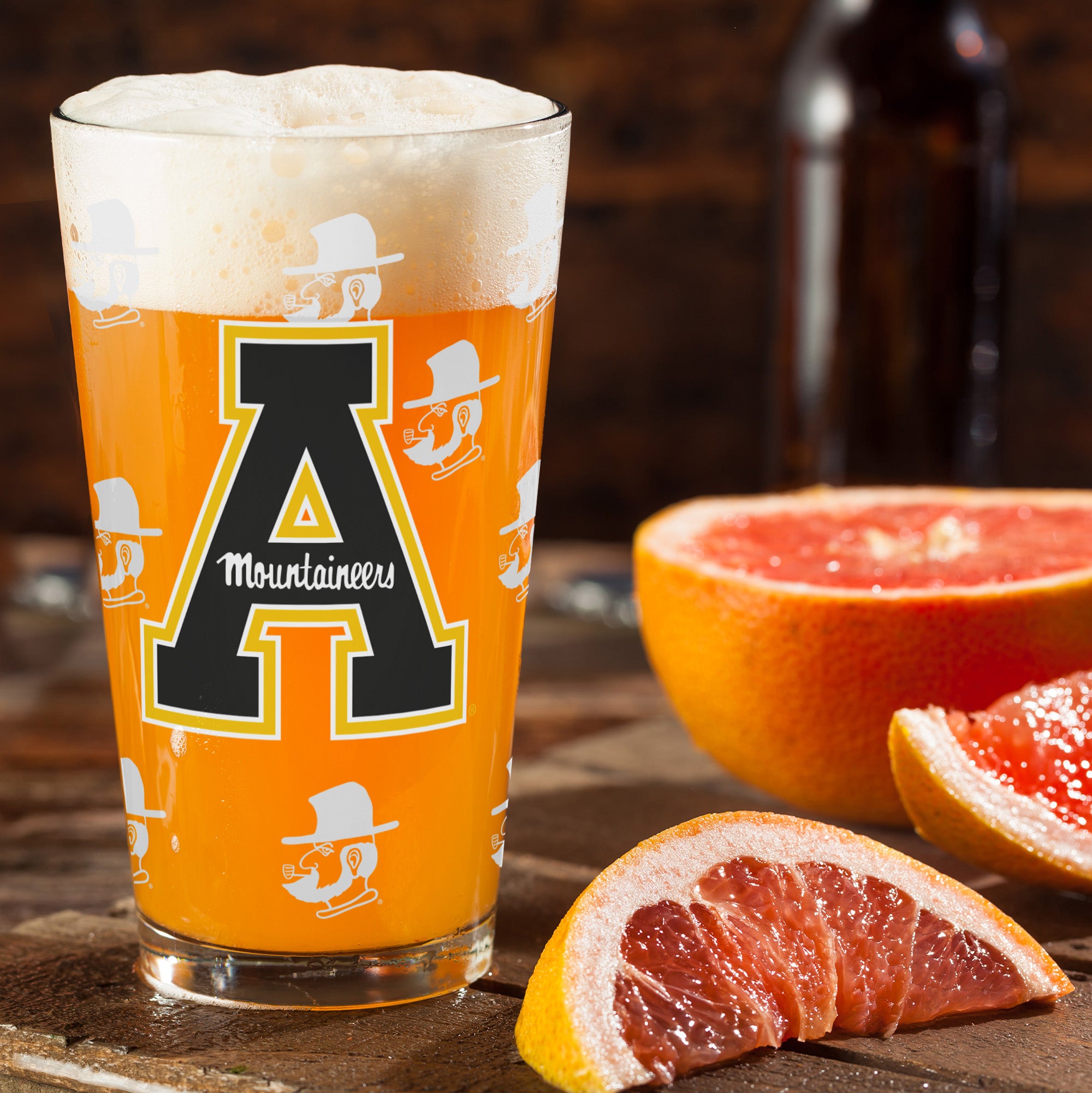 Set of 2 App State Mountaineers 16oz Alumni Pints