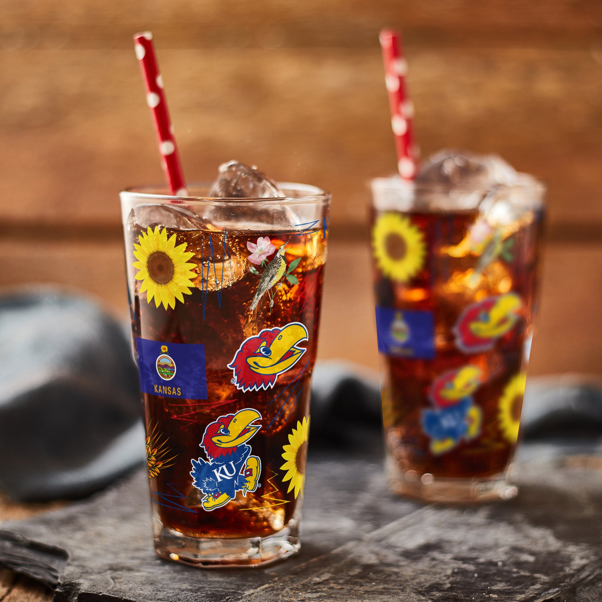 Set of 2 Kansas Jayhawks Local 16oz Pints