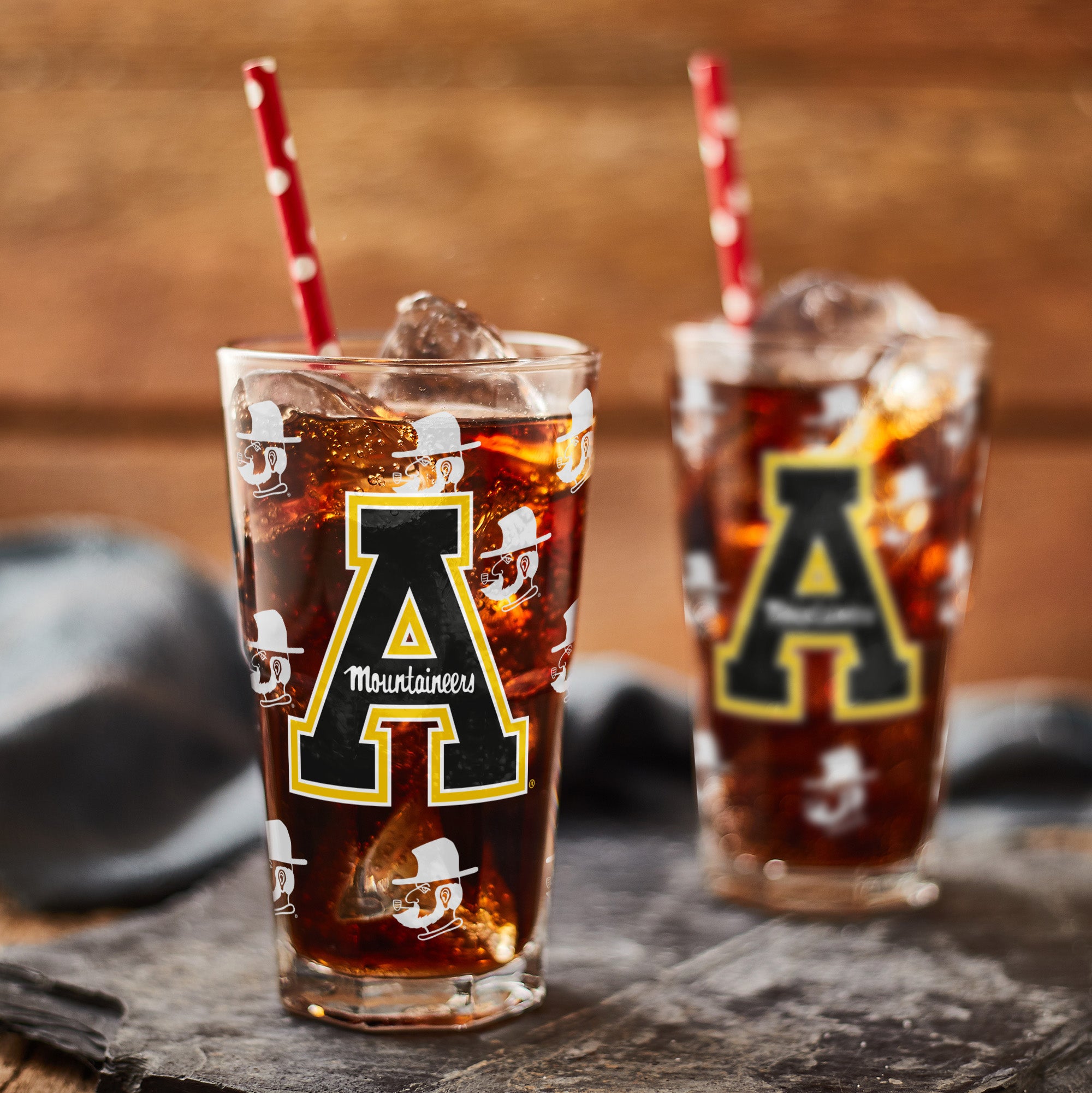 Set of 2 App State Mountaineers 16oz Alumni Pints