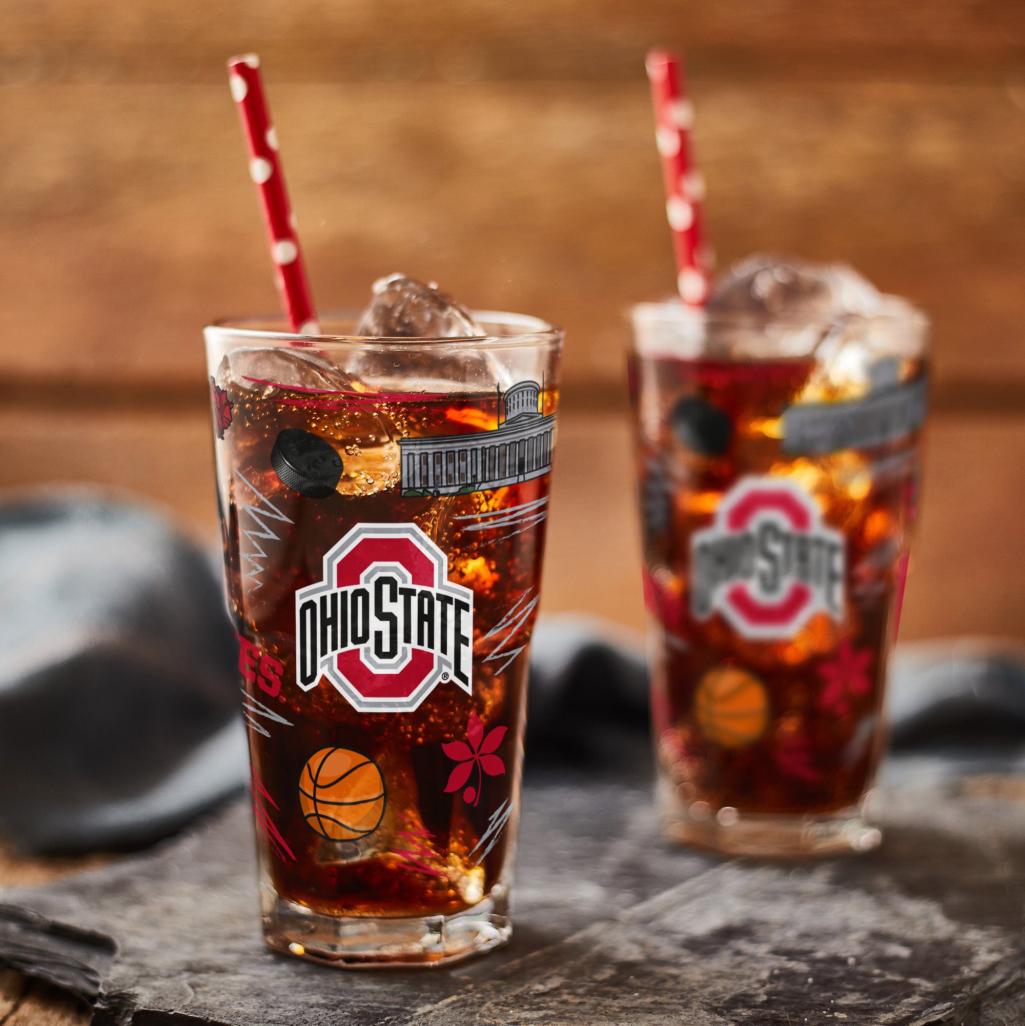 Set of 2 Ohio State Buckeyes Local 16oz Pints