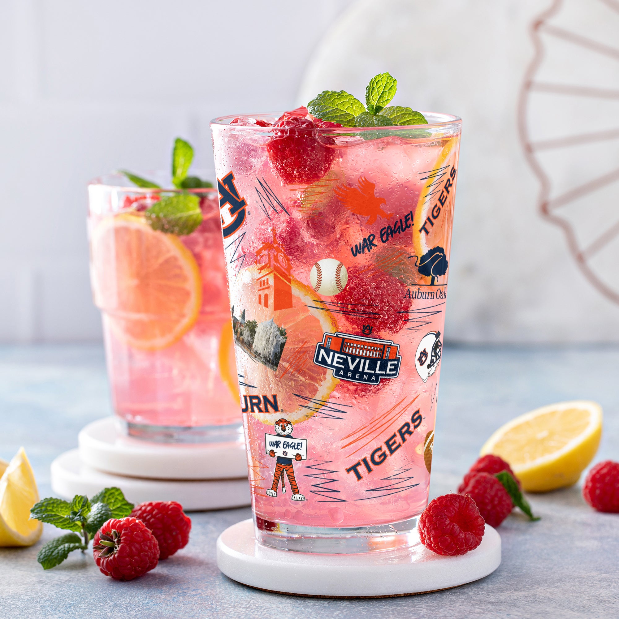 Set of 2 Auburn Tigers Local 16oz Pints