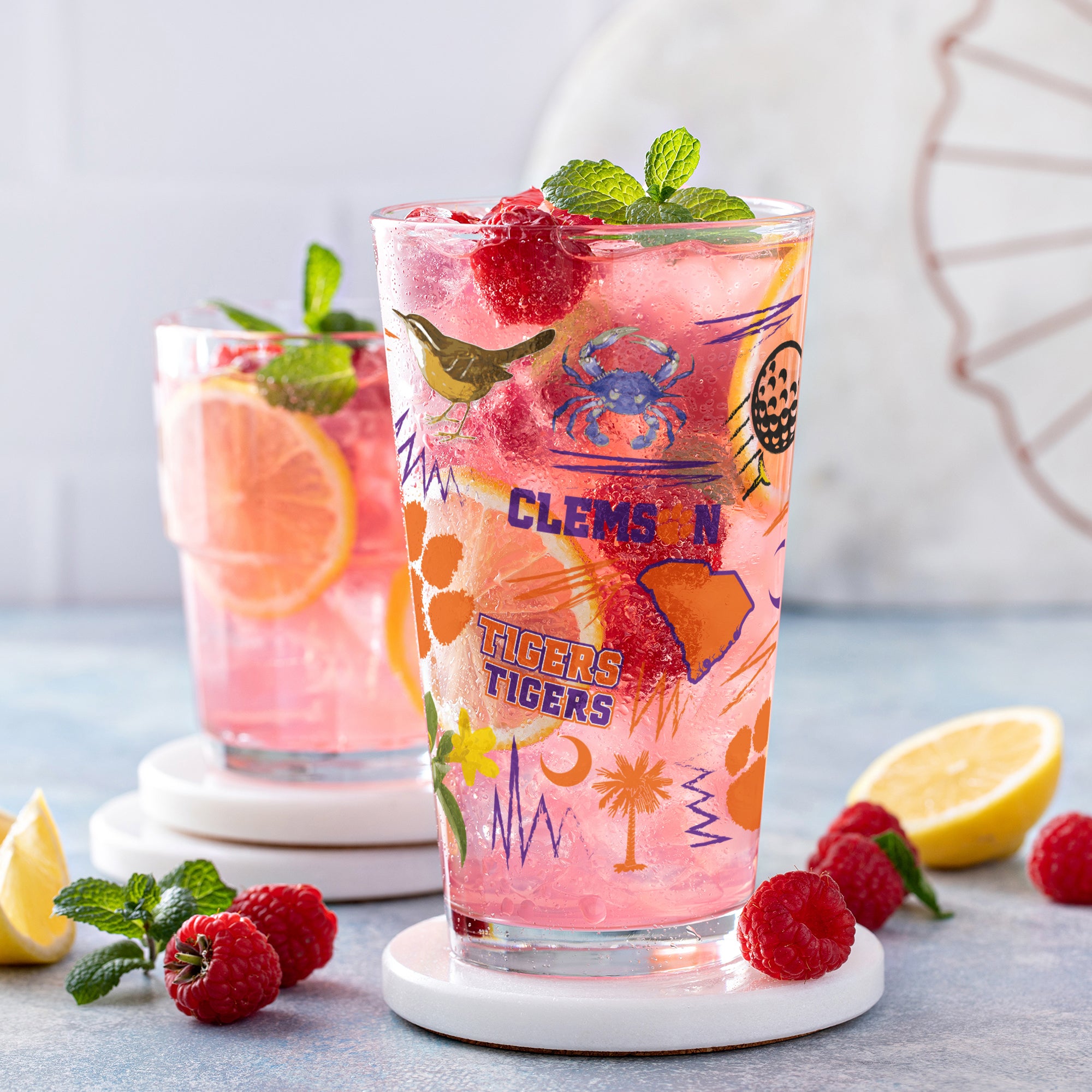 Set of 2 Clemson Tigers Local 16oz Pints