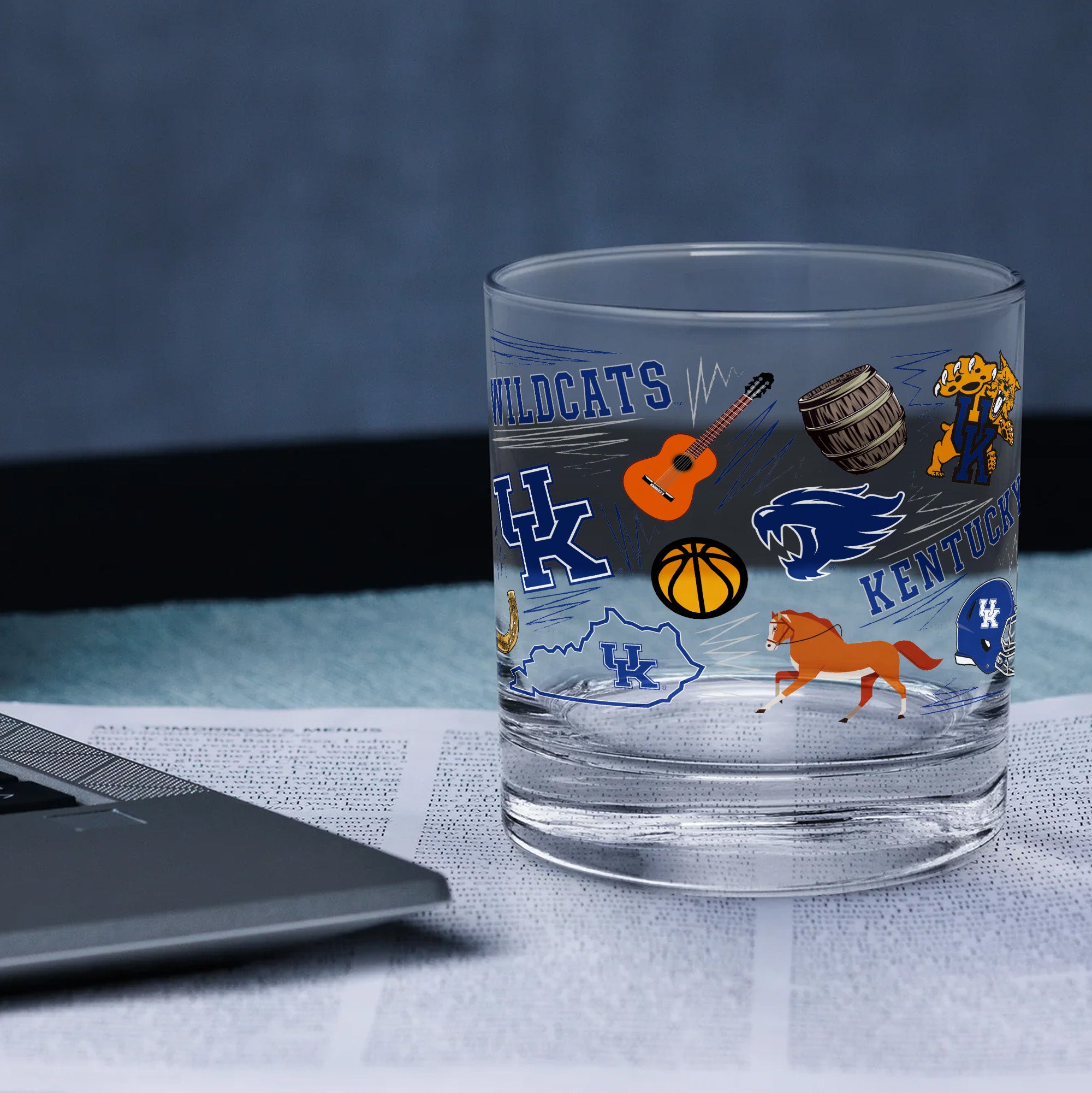 Set of 2 Kentucky Wildcats 14oz Local Rocks Glasses