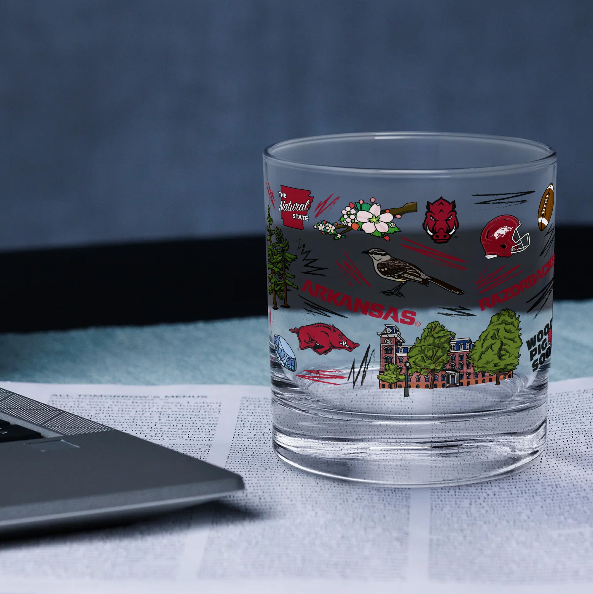 Set of 2 Arkansas Razorbacks 14oz Local Rocks Glasses