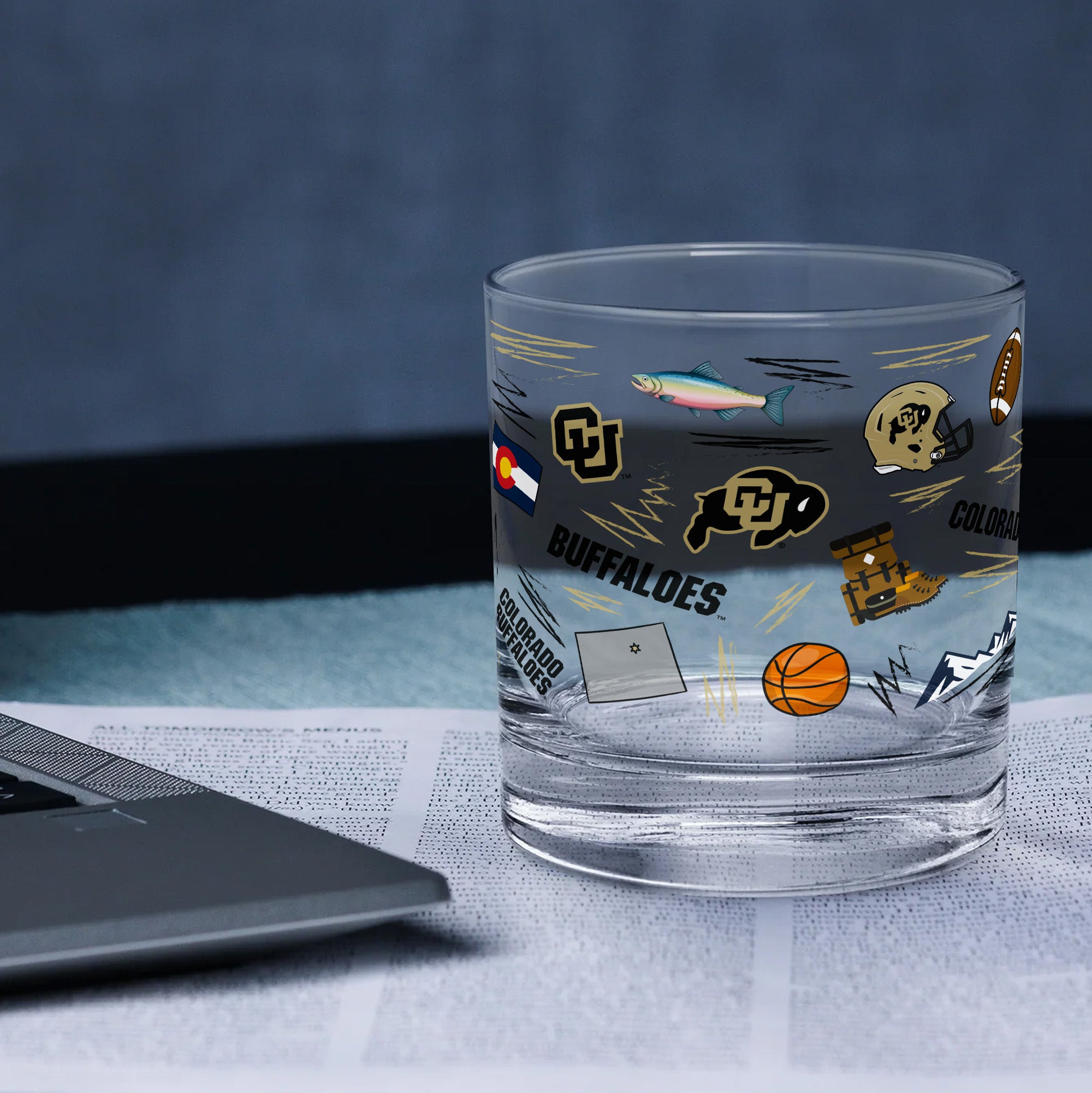 Set of 2 Colorado Buffaloes 14oz Local Rocks Glasses