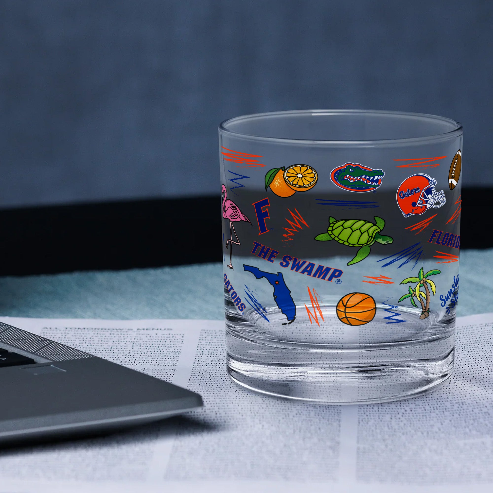 Set of 2 Florida Gators 14oz Local Rocks Glasses