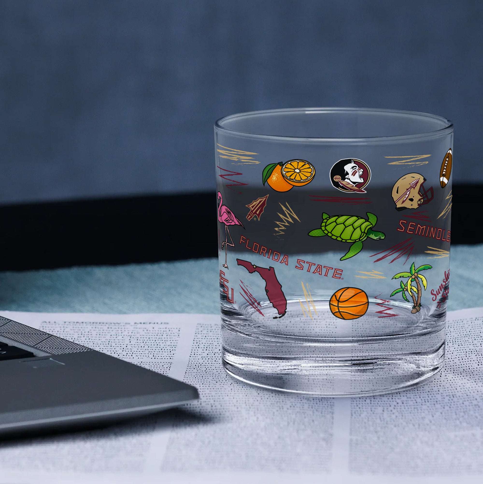 Set of 2 Florida State Seminoles 14oz Local Rocks Glasses