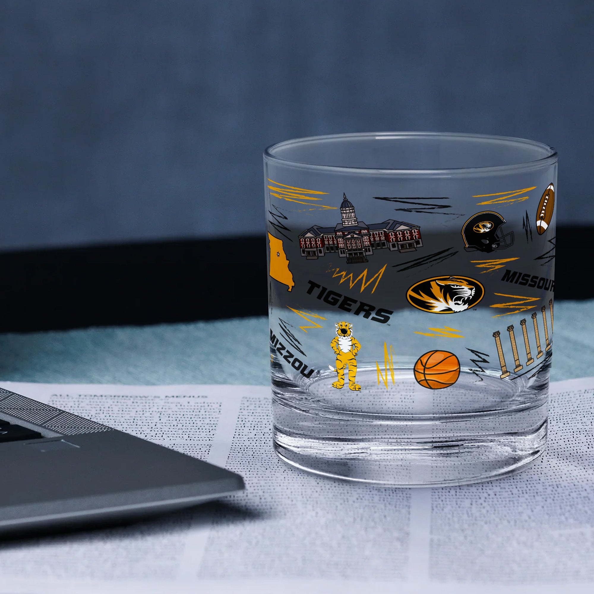 Set of 2 Missouri Tigers 14oz Local Rocks Glasses
