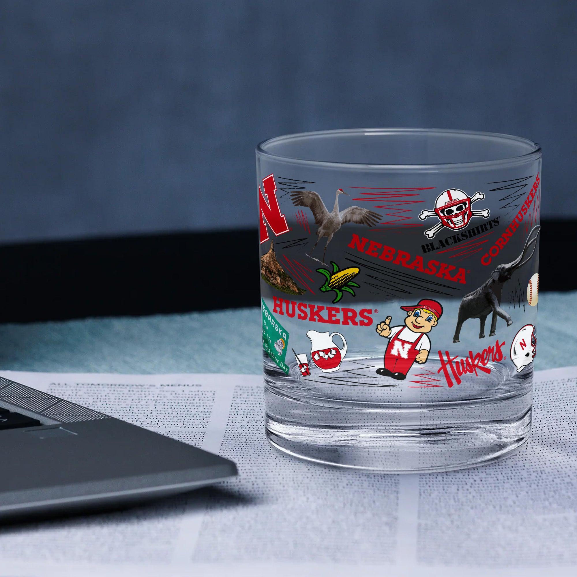 Set of 2 Nebraska Cornhuskers 14oz Local Rocks Glasses