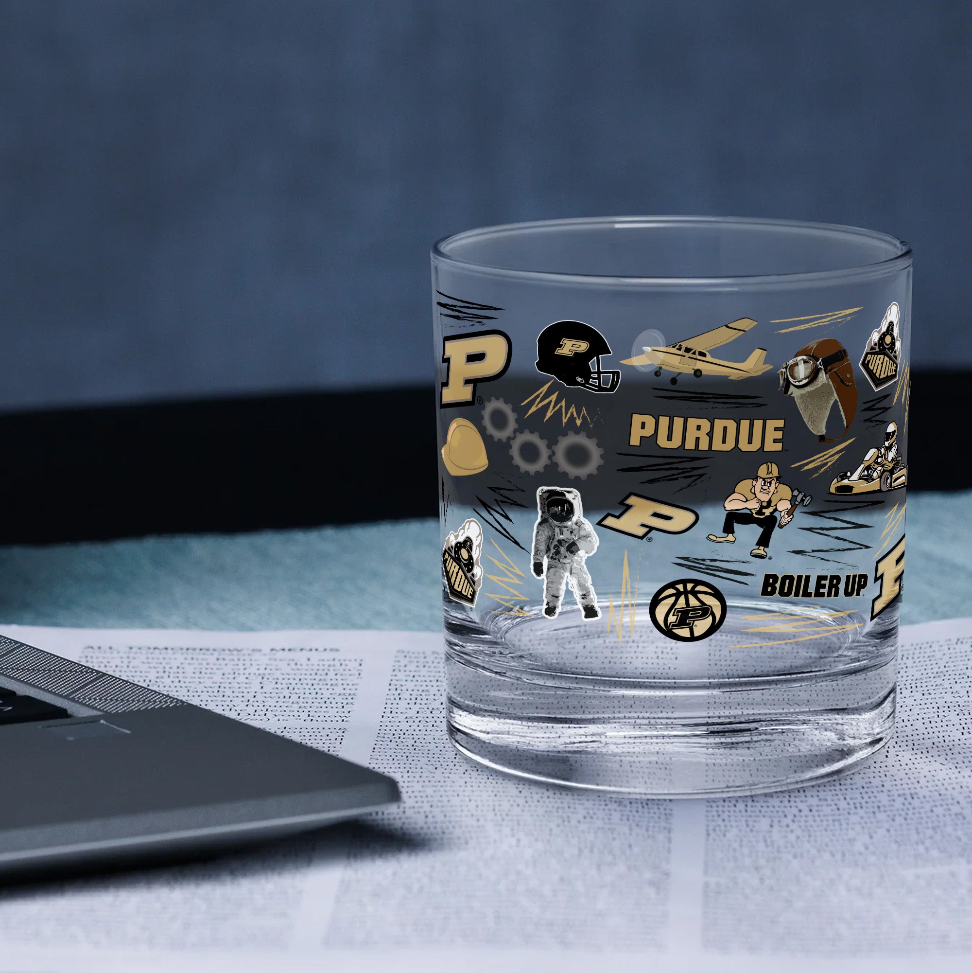 Set of 2 Purdue Boilermakers 14oz Local Rocks Glasses