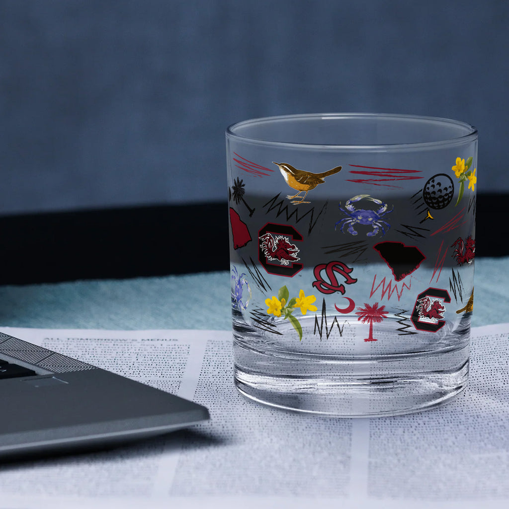 Set of 2 South Carolina Gamecocks 14oz Local Rocks Glasses