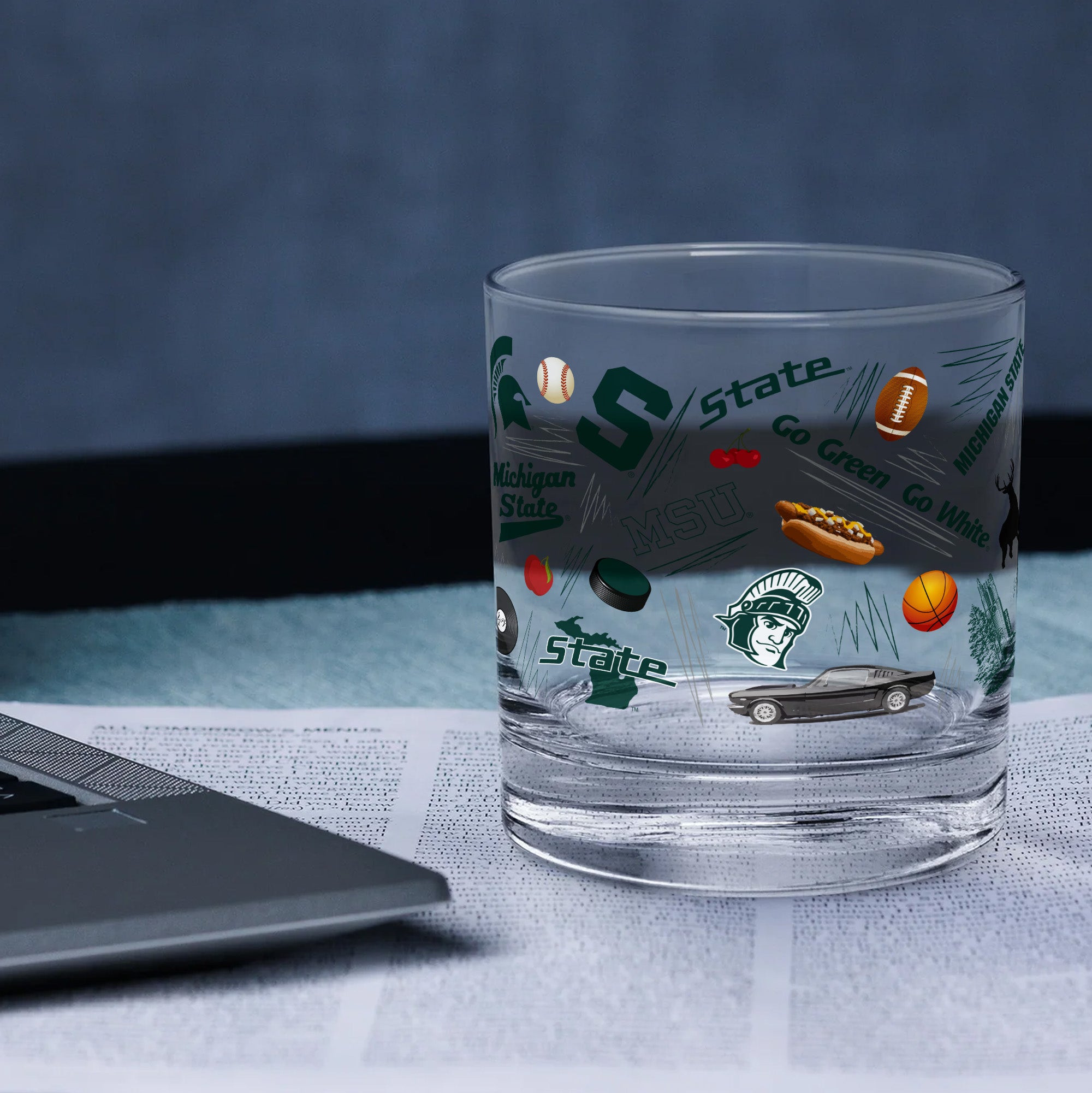 Set of 2 Michigan State Spartans 14oz Local Rocks Glasses