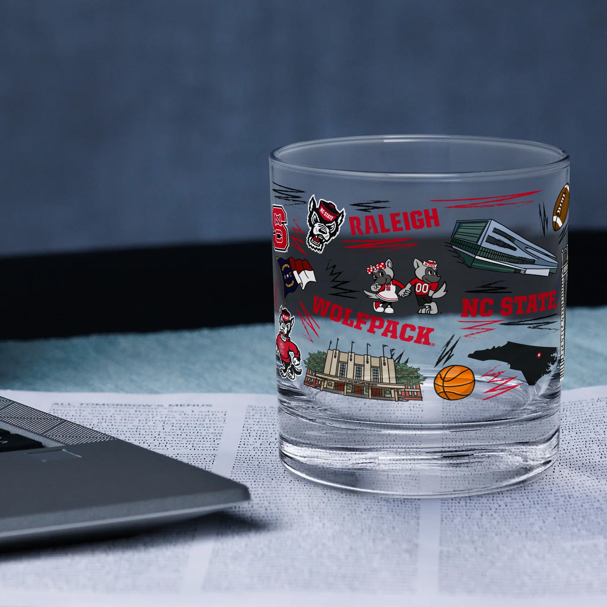 Set of 2 NC State Wolfpack 14oz Local Rocks Glasses