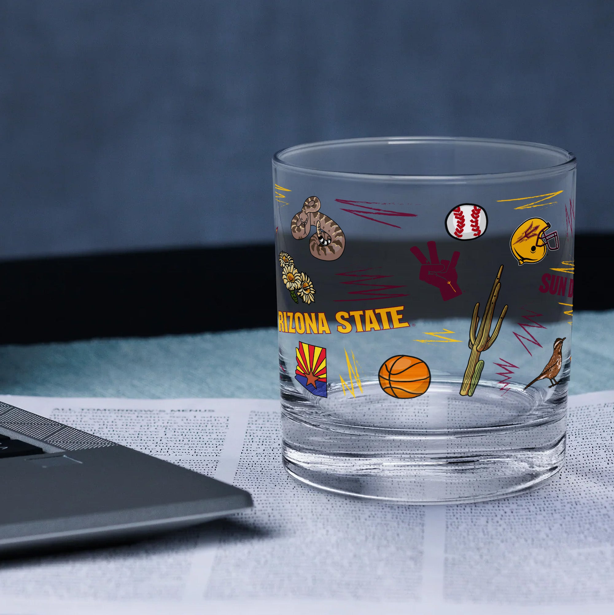 Set of 2 Arizona State Sun Devils 14oz Local Rocks Glasses