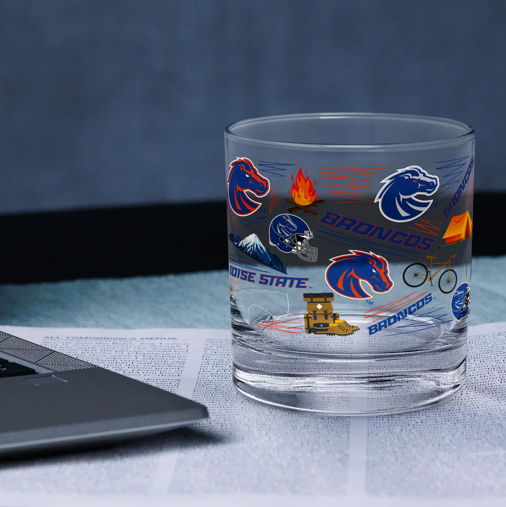 Set of 2 Boise State Broncos 14oz Local Rocks Glasses