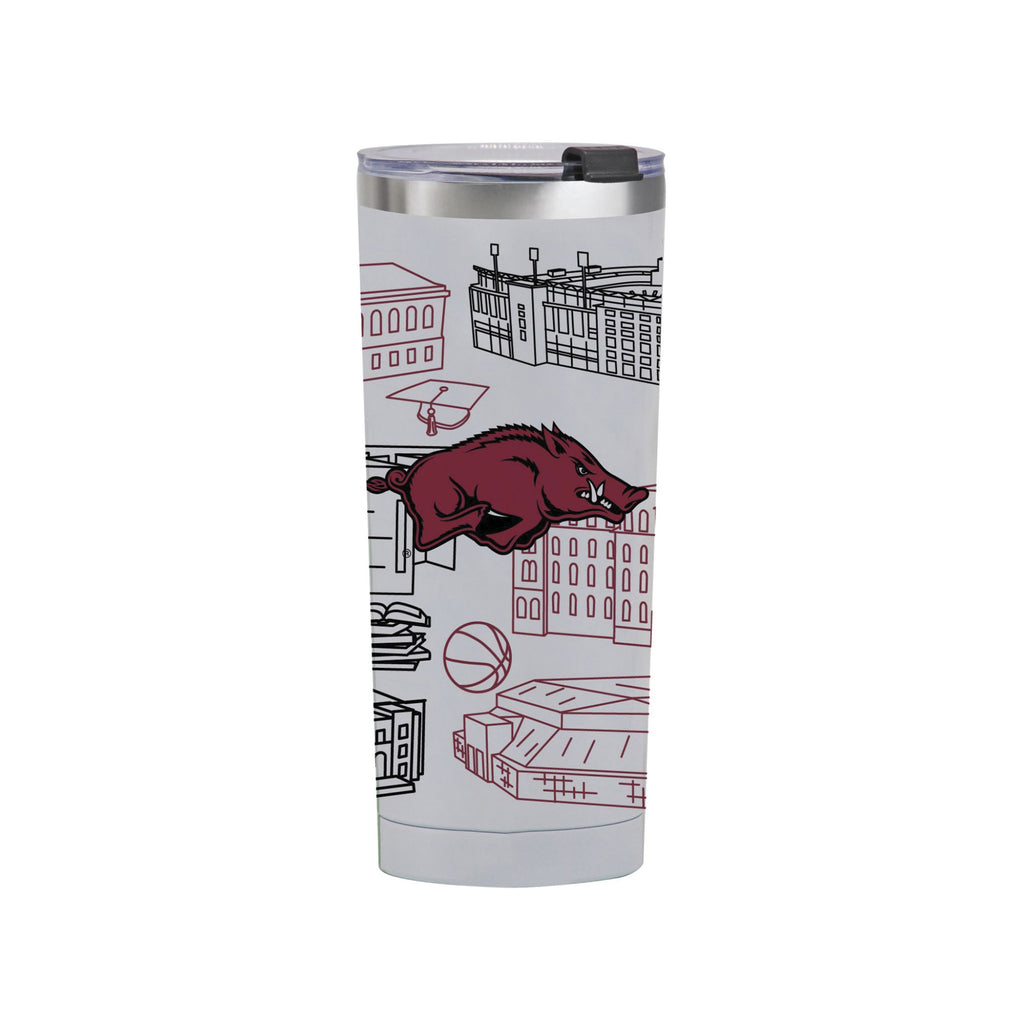 Arkansas Razorbacks 24oz Campus Line Art Tumbler