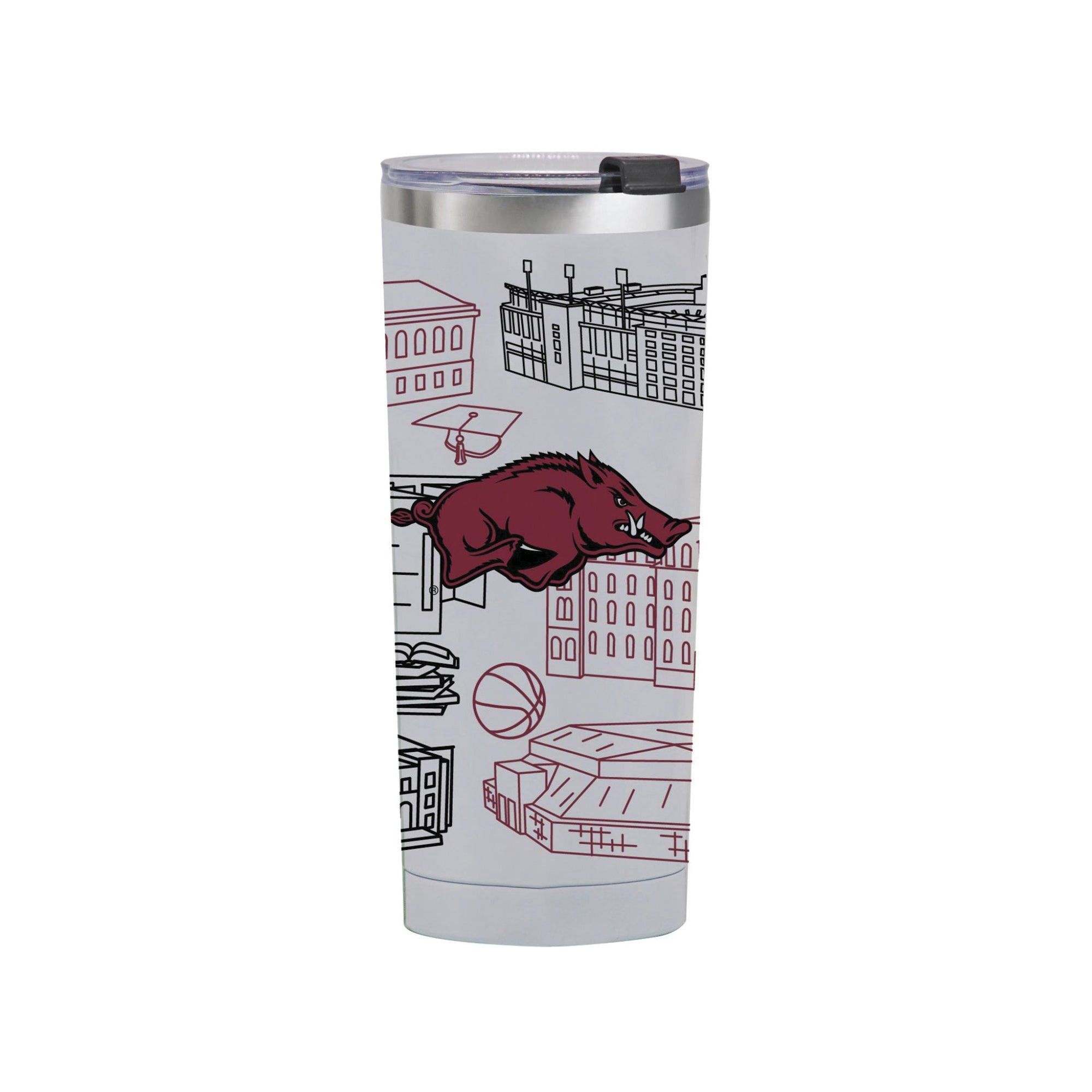 Arkansas Razorbacks 24oz Campus Line Art Tumbler