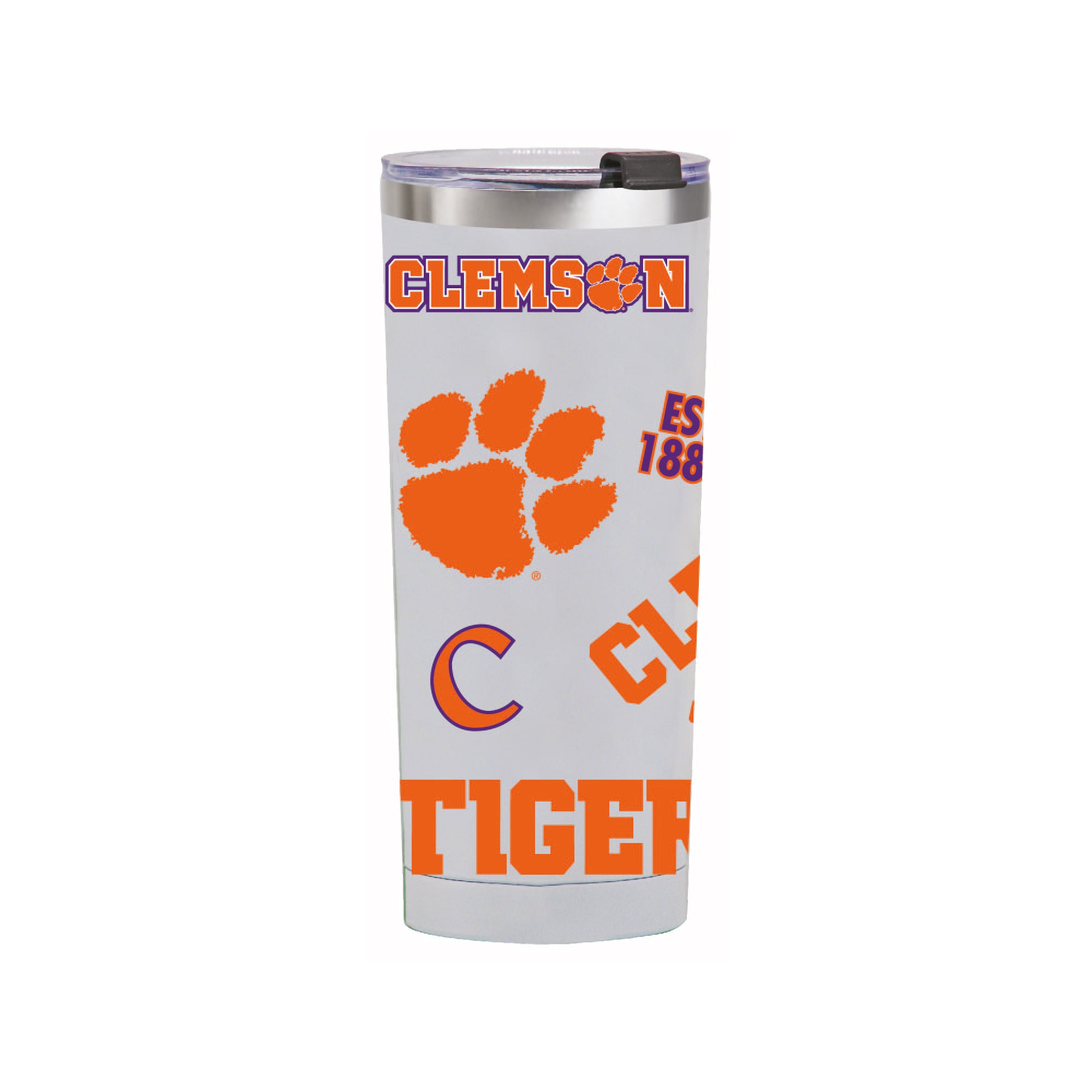 24oz Clemson Tigers Medley Stainless Steel Tumbler