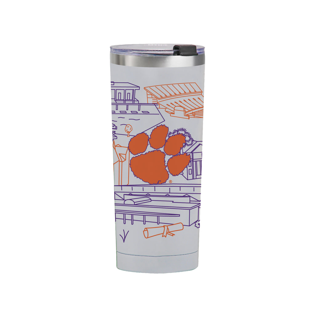Clemson Tigers 24oz Campus Line Art Tumbler