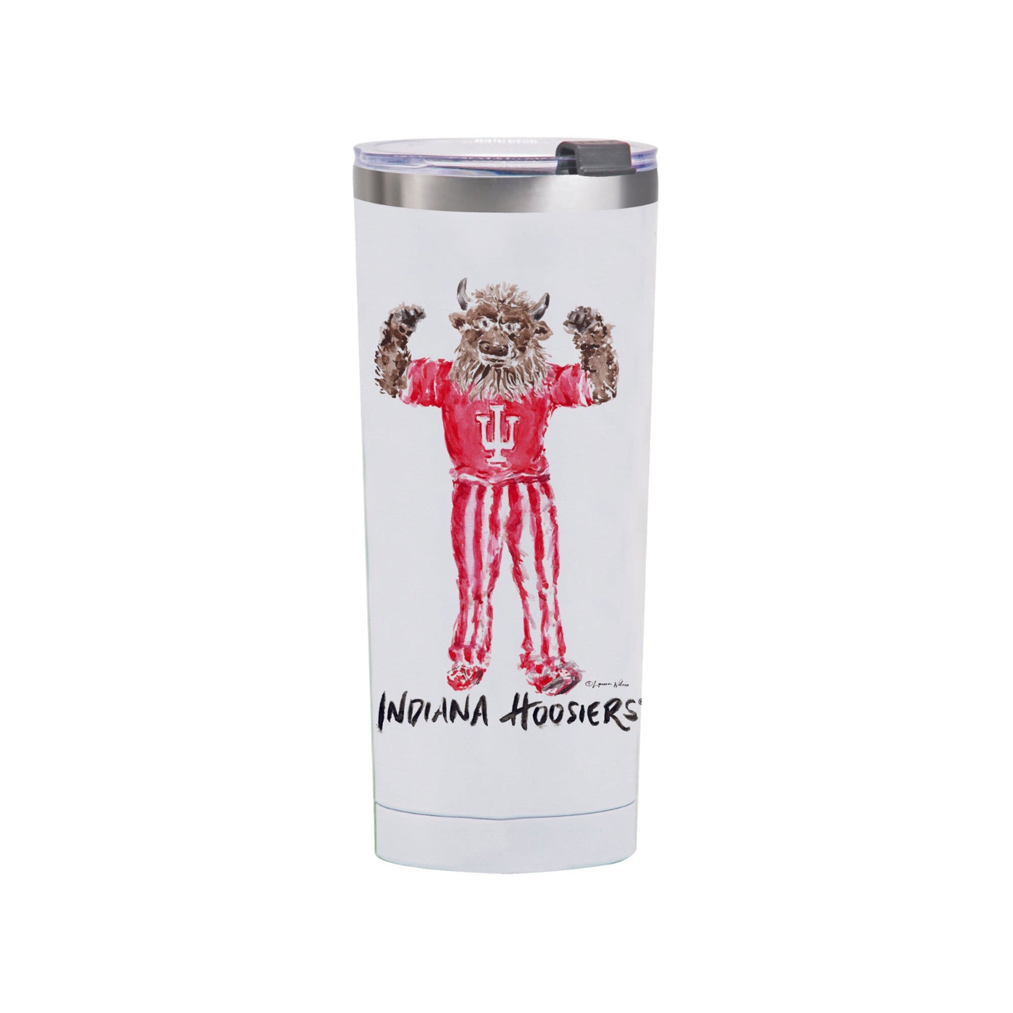 Indiana Hoosiers Mascot by Laura Wilcox 24oz Stainless Steel Tumbler