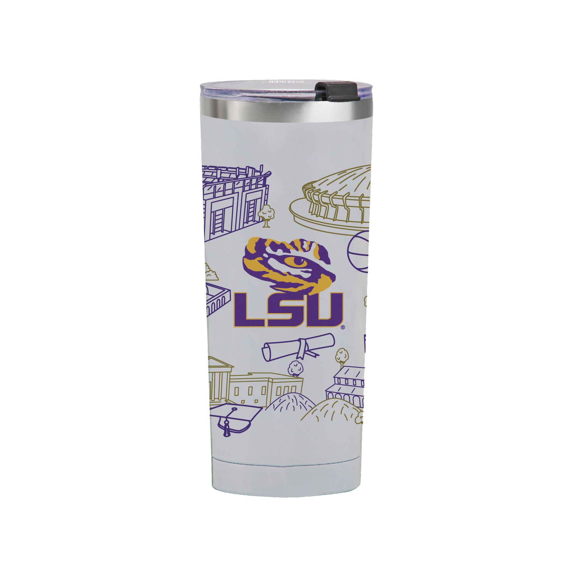 LSU Tigers 24oz Campus Line Art Tumbler