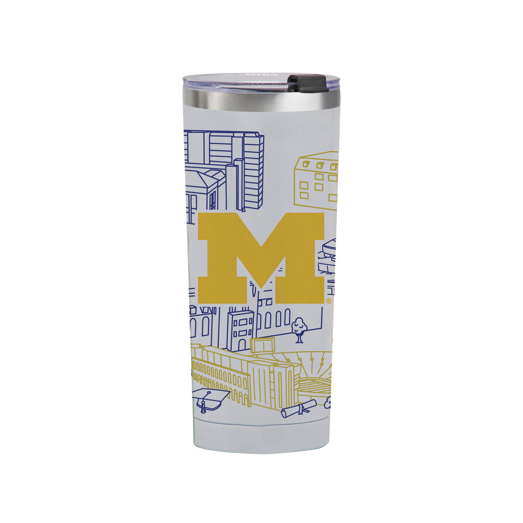 Michigan Wolverines 24oz Campus Line Art Tumbler