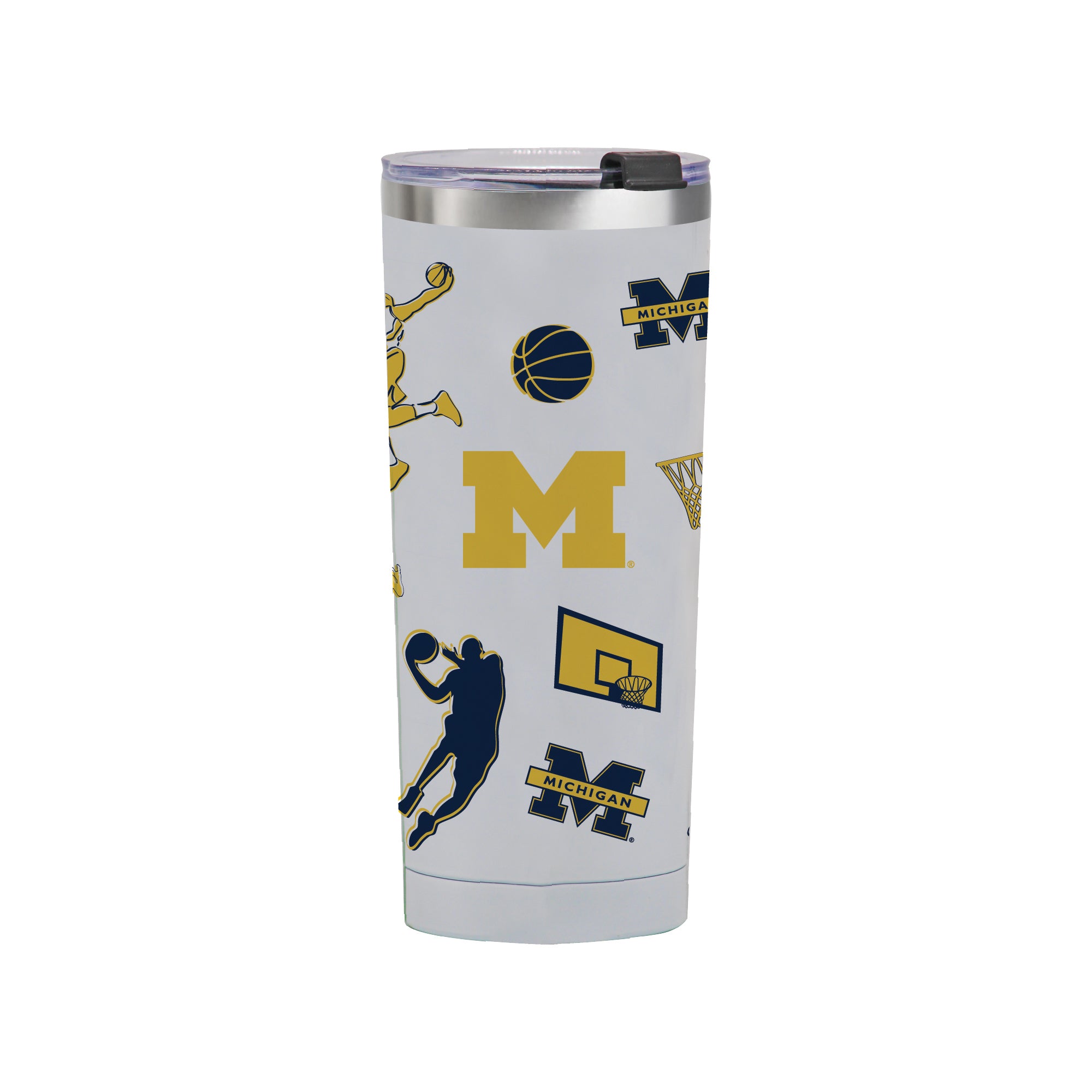 24oz Michigan Wolverines Basketball Sketch Tumbler