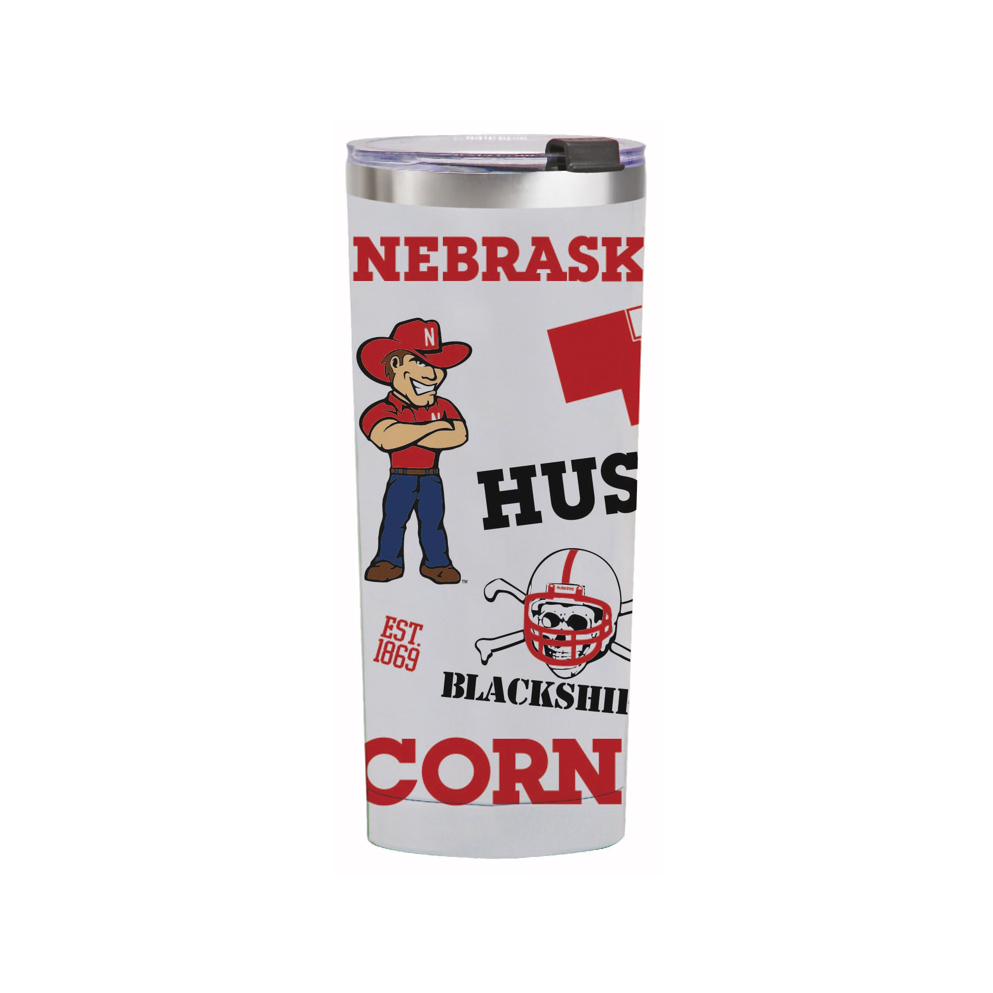 24oz Nebraska Cornhuskers Medley Stainless Steel Tumbler