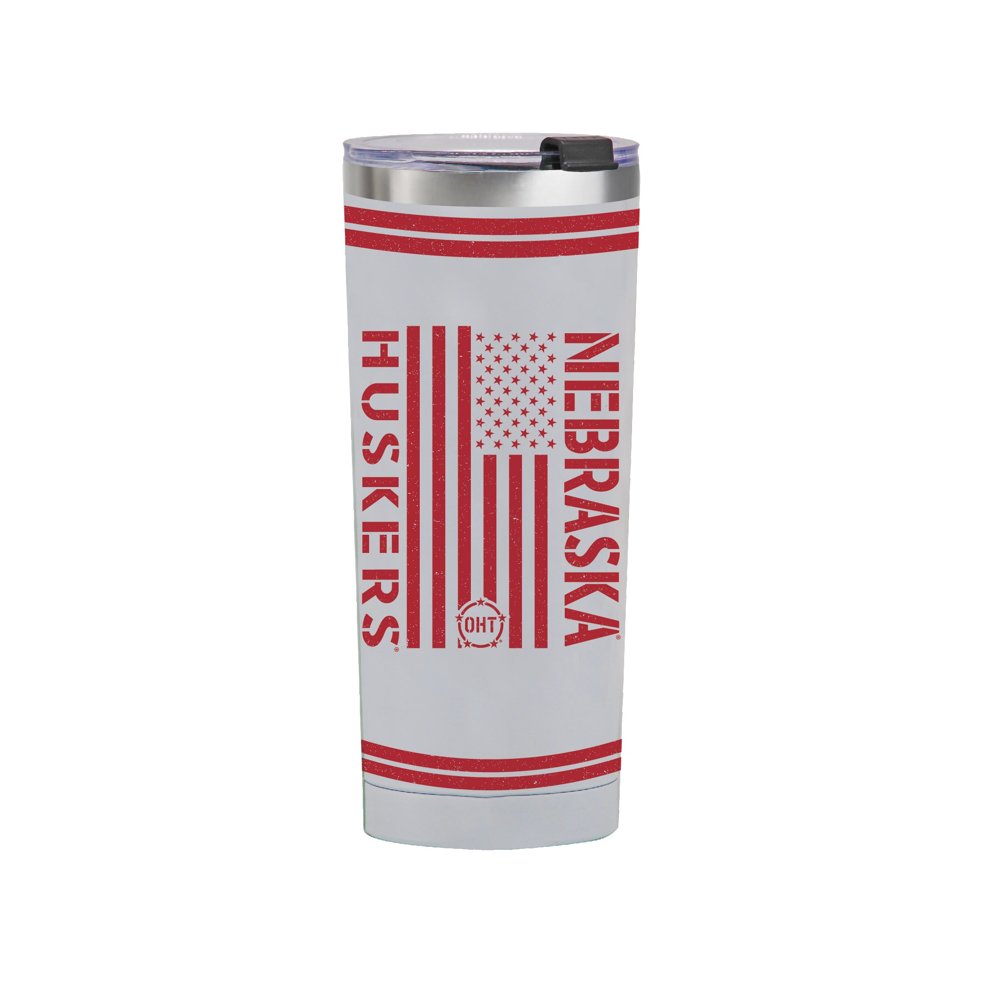 24oz Nebraska Cornhuskers OHT TC Flag Tumbler
