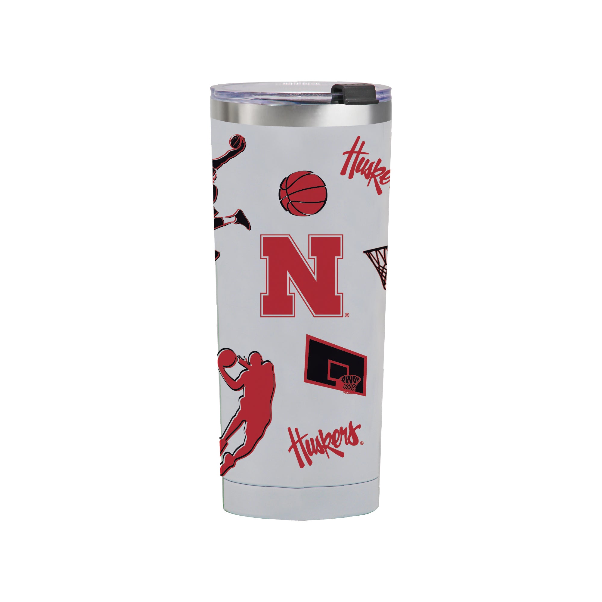 24oz Nebraska Cornhuskers Basketball Sketch Tumbler
