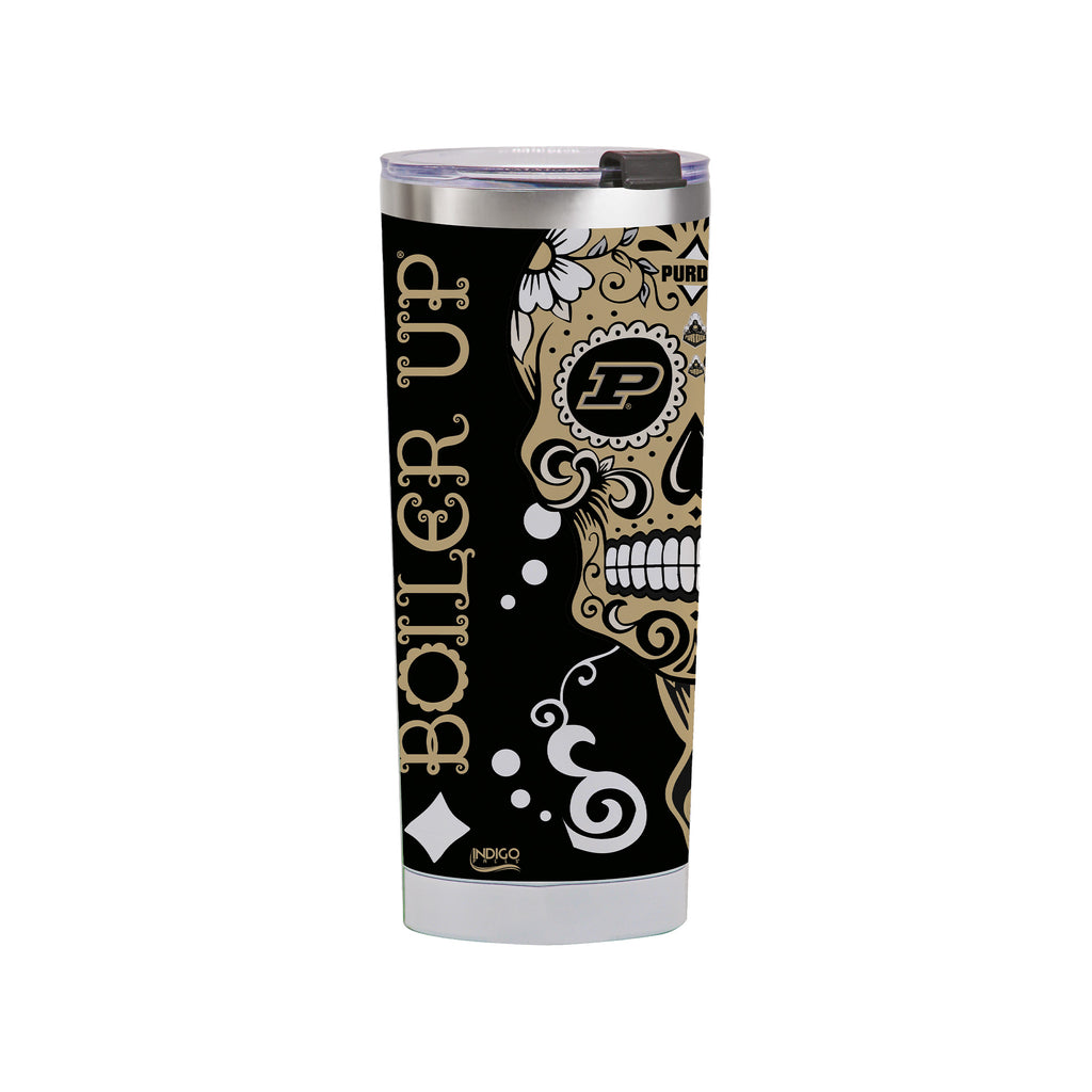 Purdue Boilermakers 24oz Dia de los Muertos Tumbler
