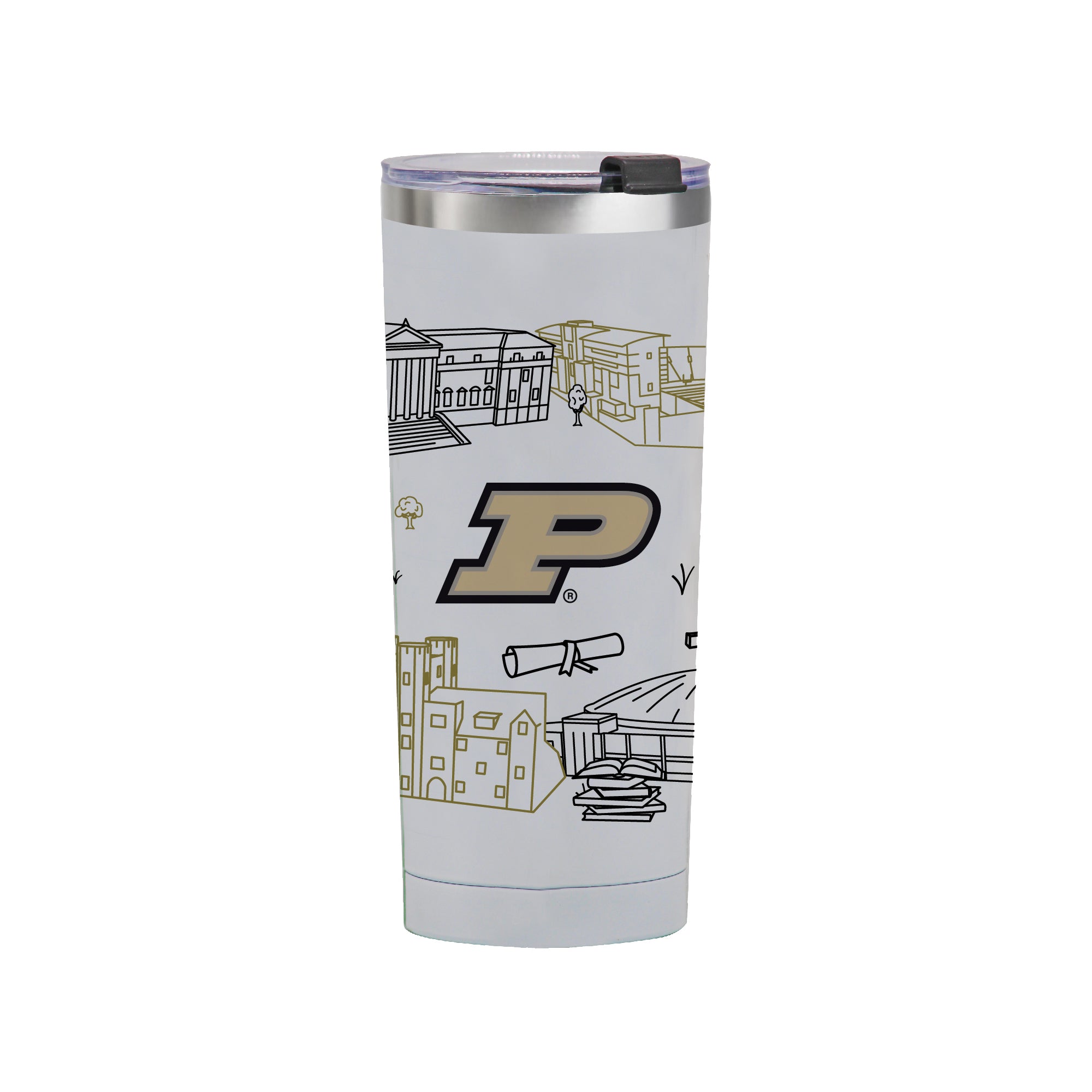 Purdue Boilermakers 24oz Campus Line Art Tumbler