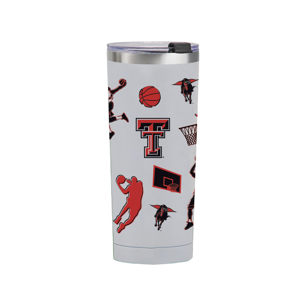24oz Texas Tech Red Raiders Basketball Sketch Tumbler
