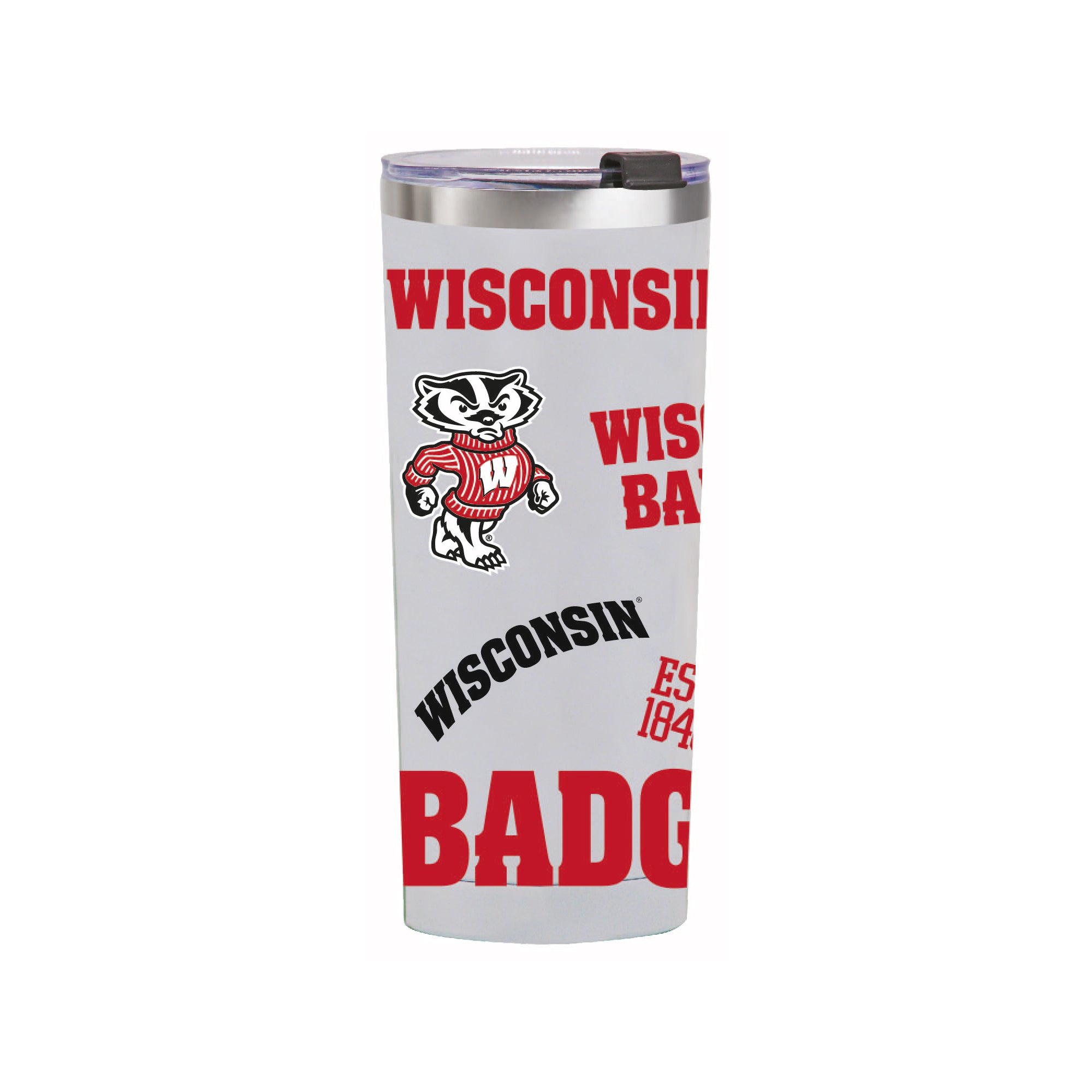 24oz Wisconsin Badgers Medley Stainless Steel Tumbler