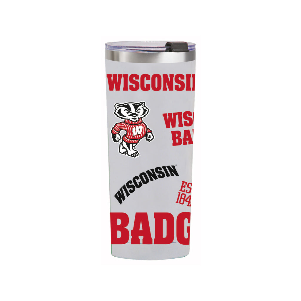 24oz Wisconsin Badgers Medley Stainless Steel Tumbler